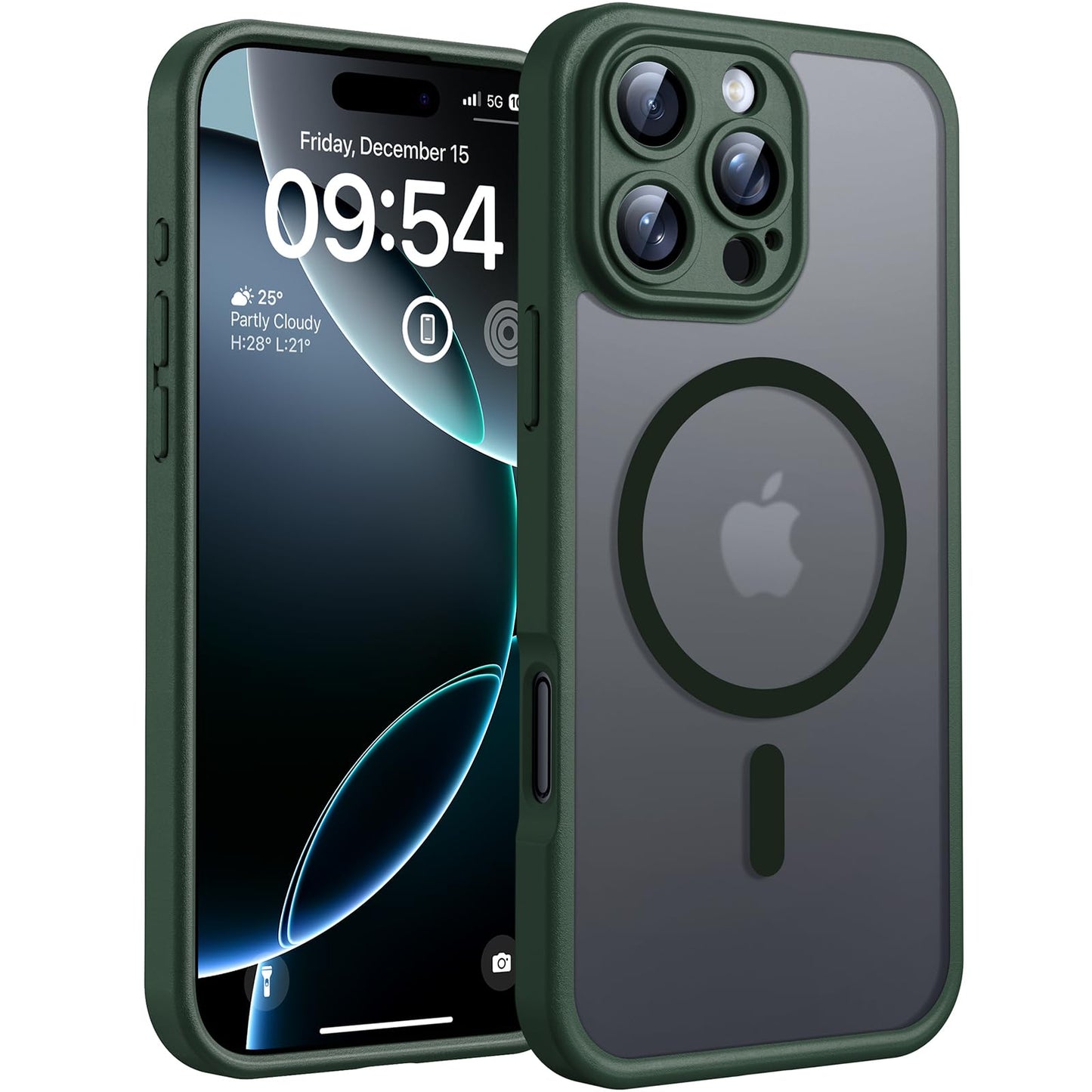 TOCOL for iPhone 16 Pro Max Case, Compatible with Magsafe, Full Camera Protection, Drop Protection, Magnetic Translucent Matte Back Bumper Phone Case for 16 Pro Max 6.9-Inch (Black)