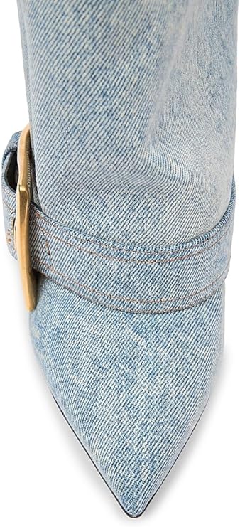 Anthe 75MM Denim Knee-High Boots, 7, Bleu Jean