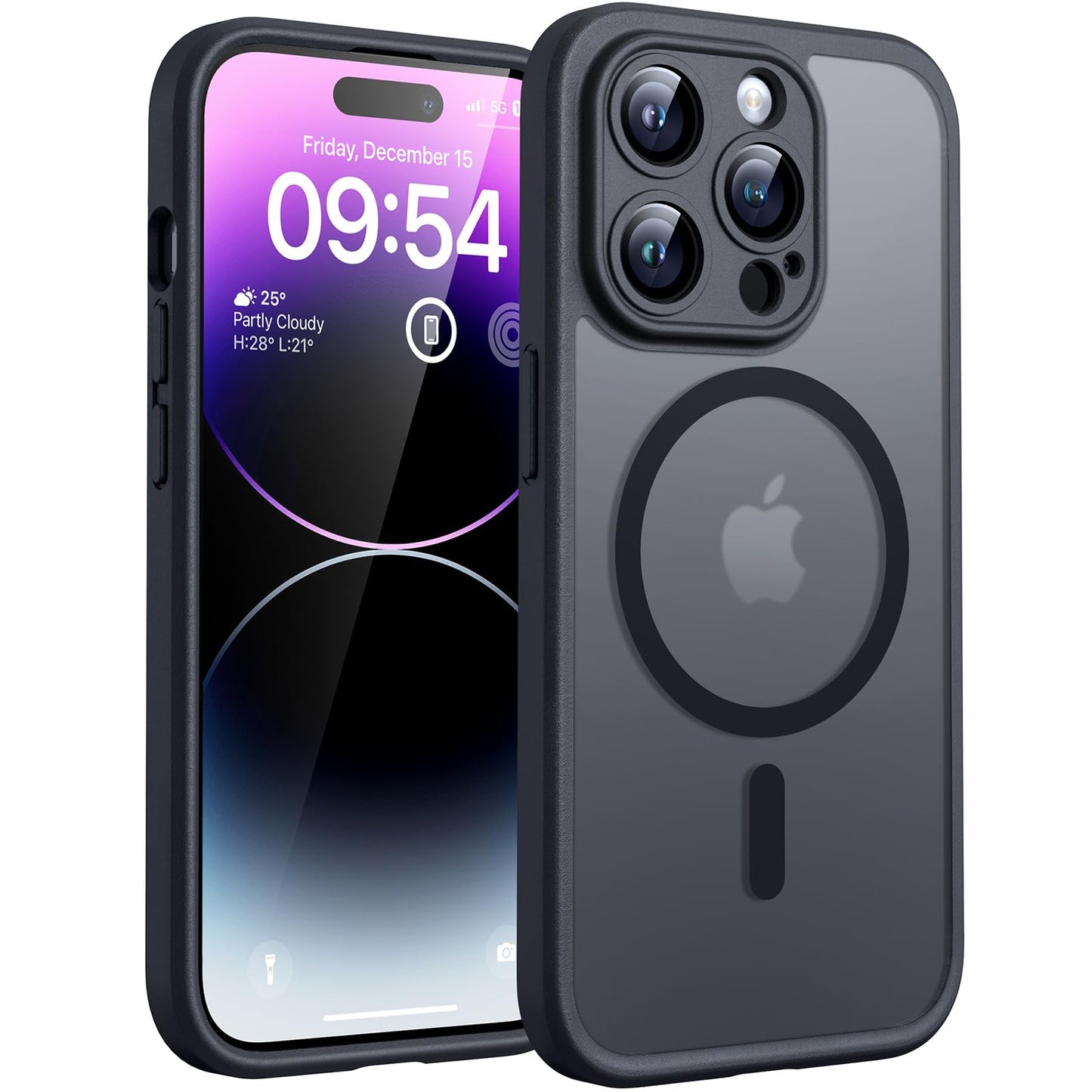 TOCOL for iPhone 16 Pro Max Case, Compatible with Magsafe, Full Camera Protection, Drop Protection, Magnetic Translucent Matte Back Bumper Phone Case for 16 Pro Max 6.9-Inch (Black)