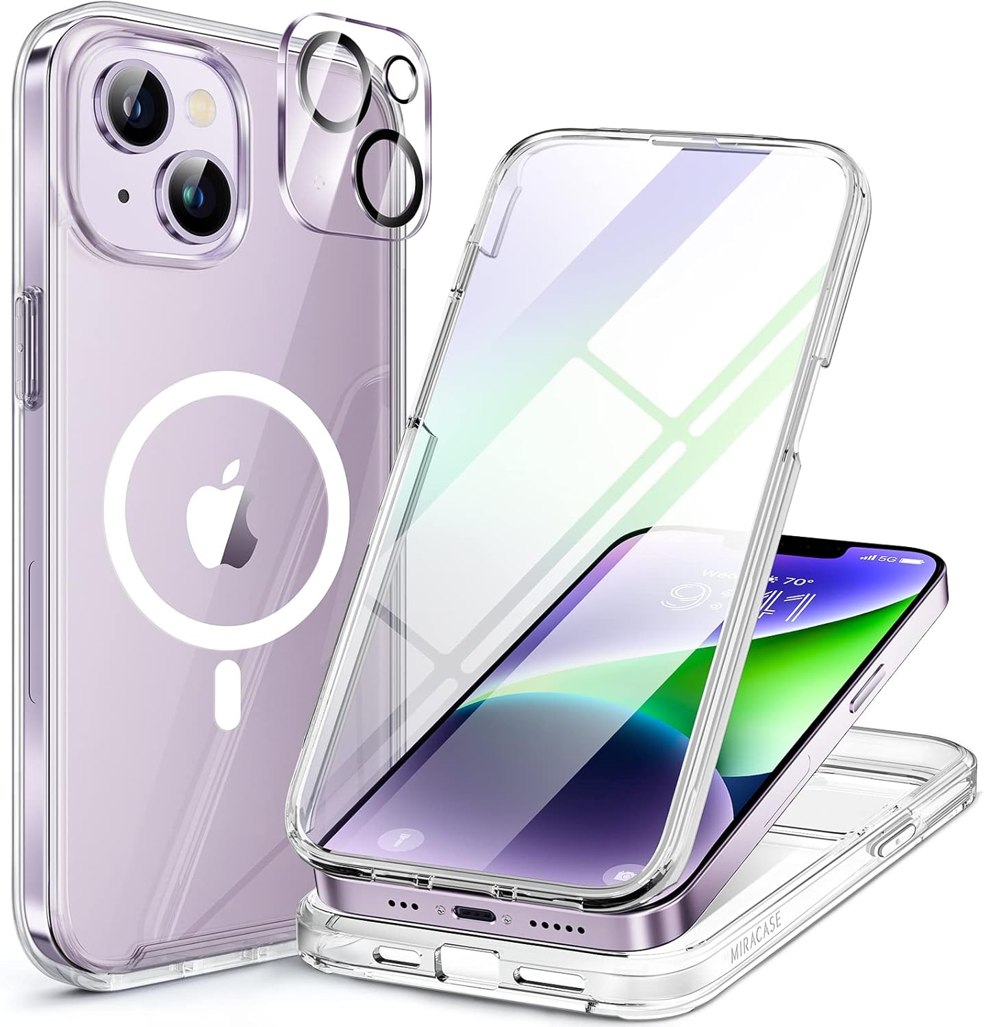 Miracase Magnetic for iPhone 16 Pro Max Case 6.9'' [Compatible with MagSafe] Full-Body Phone case with Built-in Glass Screen Protector& Camera Protector,Drop Proof 16 Pro Max Cover,Desert Brown