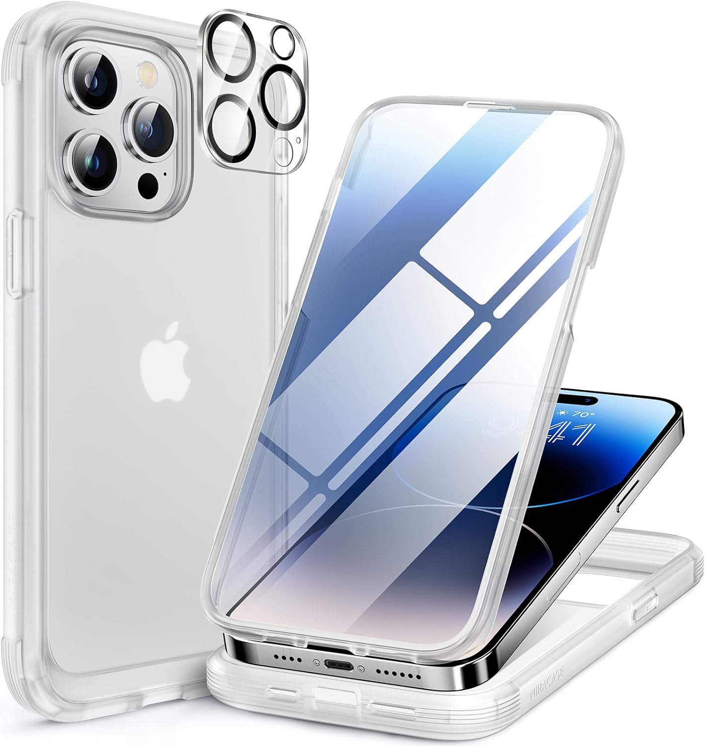 Miracase Magnetic for iPhone 16 Pro Max Case 6.9'' [Compatible with MagSafe] Full-Body Phone case with Built-in Glass Screen Protector& Camera Protector,Drop Proof 16 Pro Max Cover,Desert Brown