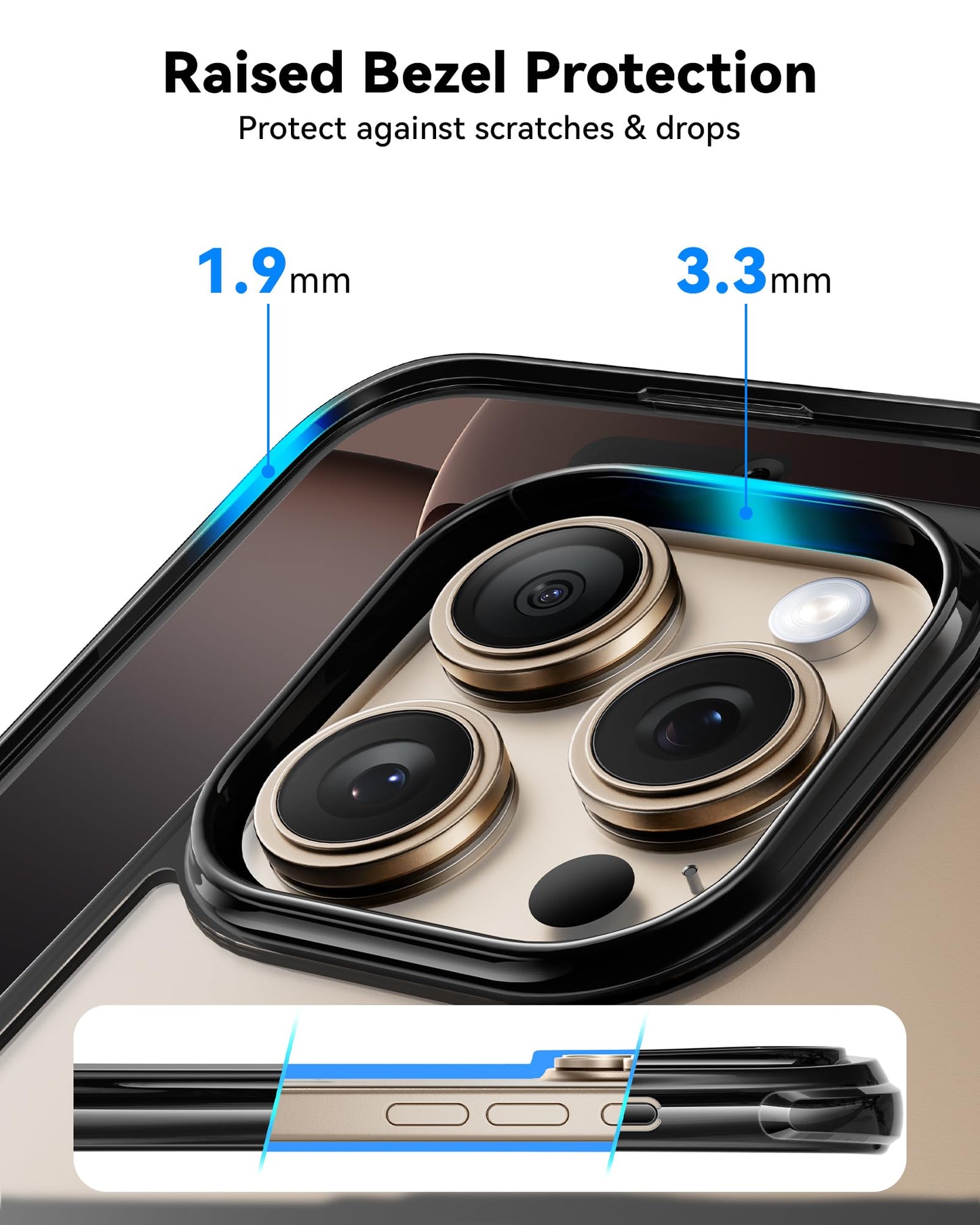 Mkeke for iPhone 16 Pro Max Case Clear [Not-Yellowing] [Military-Grade Drop Protection] Shockproof Protective Clear iPhone 16 Pro Max Case Phone Bumper case for Apple 6.9 inch 2024