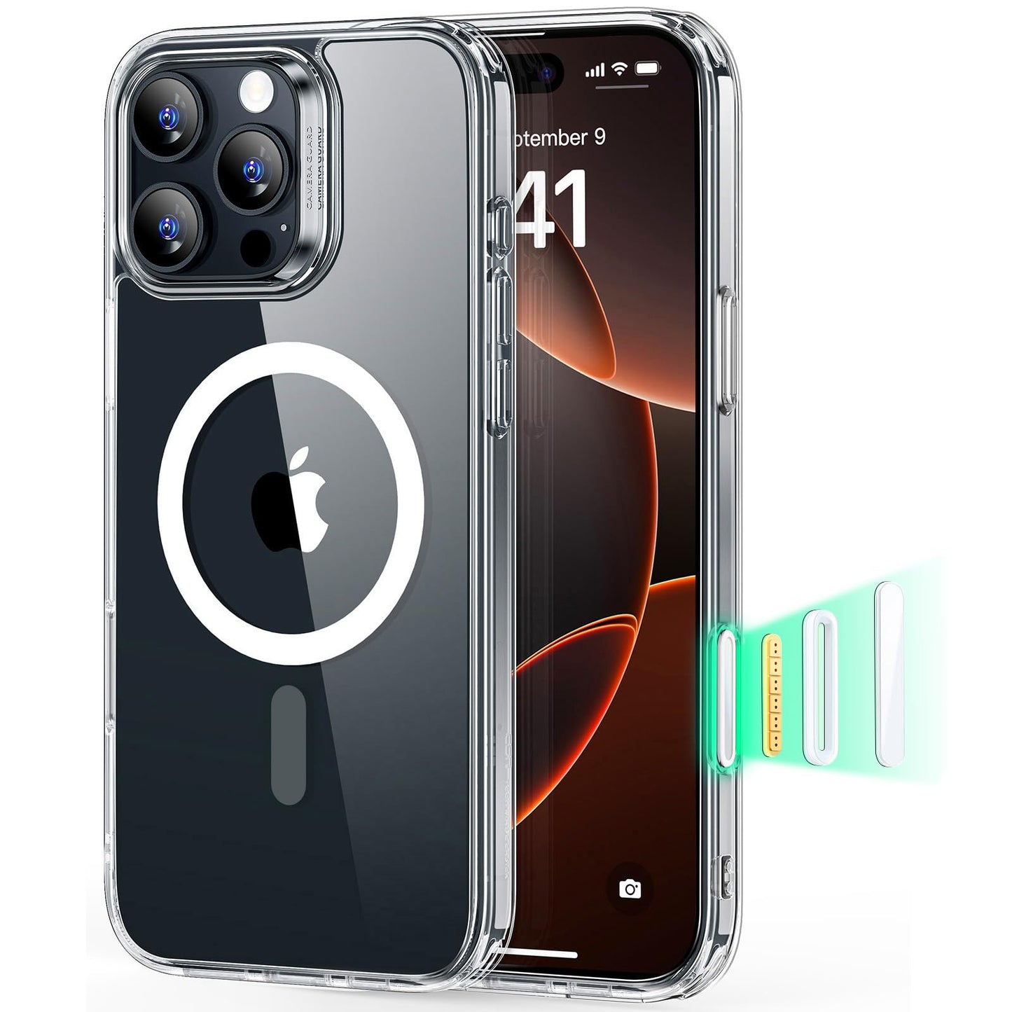 ESR for iPhone 16 Pro Max Case, Camera Control, Compatible with MagSafe, Shockproof Military-Grade Protection, Magnetic Phone Case for iPhone 16 Pro Max, Classic Hybrid Case (HaloLock), Clear
