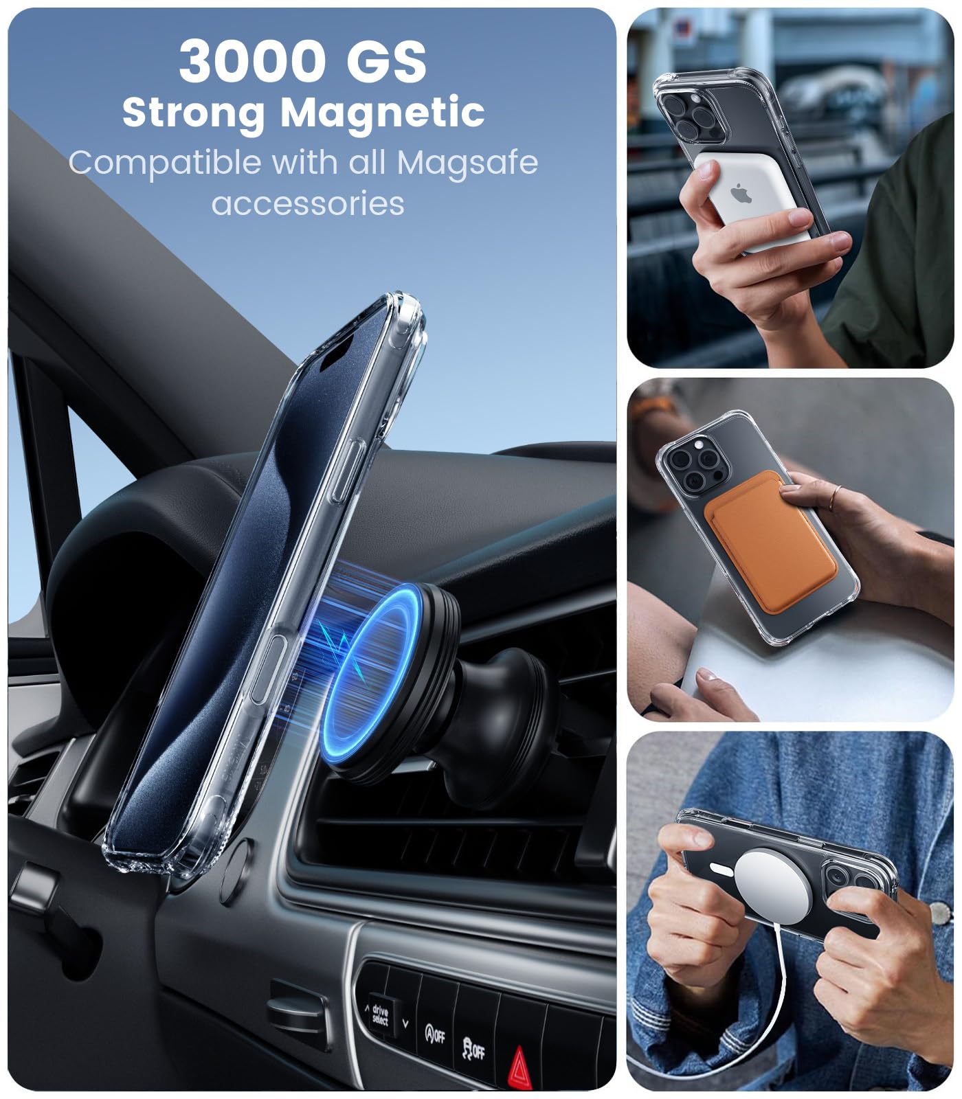 Mkeke for iPhone 16 Pro Max Case Clear [Not-Yellowing] [Military-Grade Drop Protection] Shockproof Protective Clear iPhone 16 Pro Max Case Phone Bumper case for Apple 6.9 inch 2024
