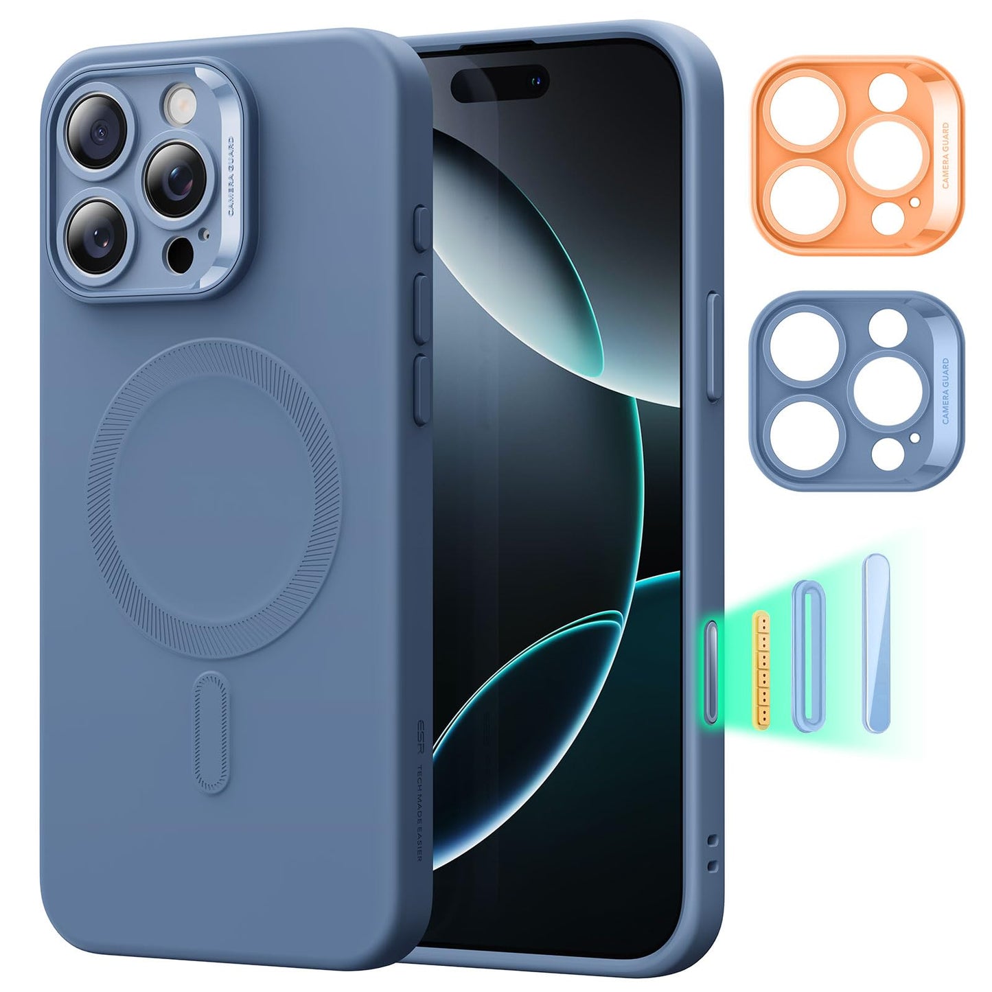 ESR for iPhone 16 Pro Max Case, Camera Control, Compatible with MagSafe, Shockproof Military-Grade Protection, Magnetic Phone Case for iPhone 16 Pro Max, Classic Hybrid Case (HaloLock), Clear