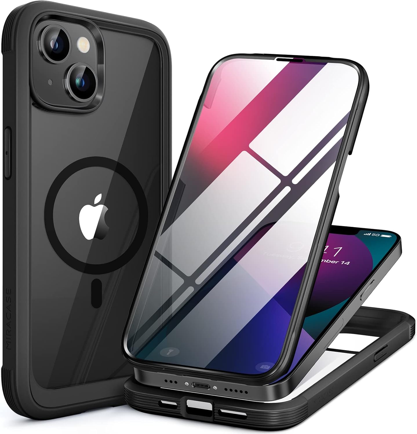 Miracase Magnetic for iPhone 16 Pro Max Case 6.9'' [Compatible with MagSafe] Full-Body Phone case with Built-in Glass Screen Protector& Camera Protector,Drop Proof 16 Pro Max Cover,Desert Brown