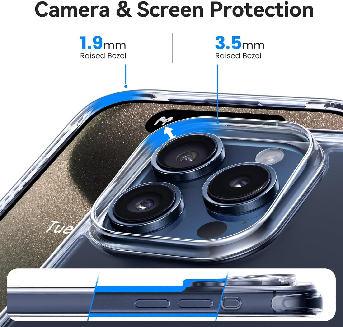 Mkeke for iPhone 16 Pro Max Case Clear [Not-Yellowing] [Military-Grade Drop Protection] Shockproof Protective Clear iPhone 16 Pro Max Case Phone Bumper case for Apple 6.9 inch 2024