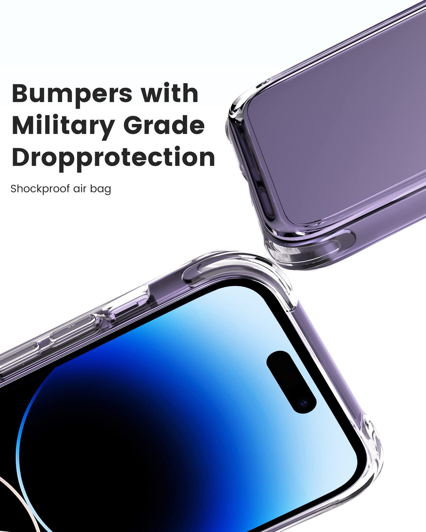 Mkeke for iPhone 16 Pro Max Case Clear [Not-Yellowing] [Military-Grade Drop Protection] Shockproof Protective Clear iPhone 16 Pro Max Case Phone Bumper case for Apple 6.9 inch 2024