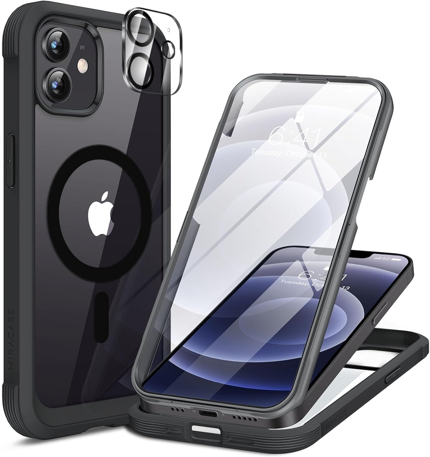 Miracase Magnetic for iPhone 16 Pro Max Case 6.9'' [Compatible with MagSafe] Full-Body Phone case with Built-in Glass Screen Protector& Camera Protector,Drop Proof 16 Pro Max Cover,Desert Brown