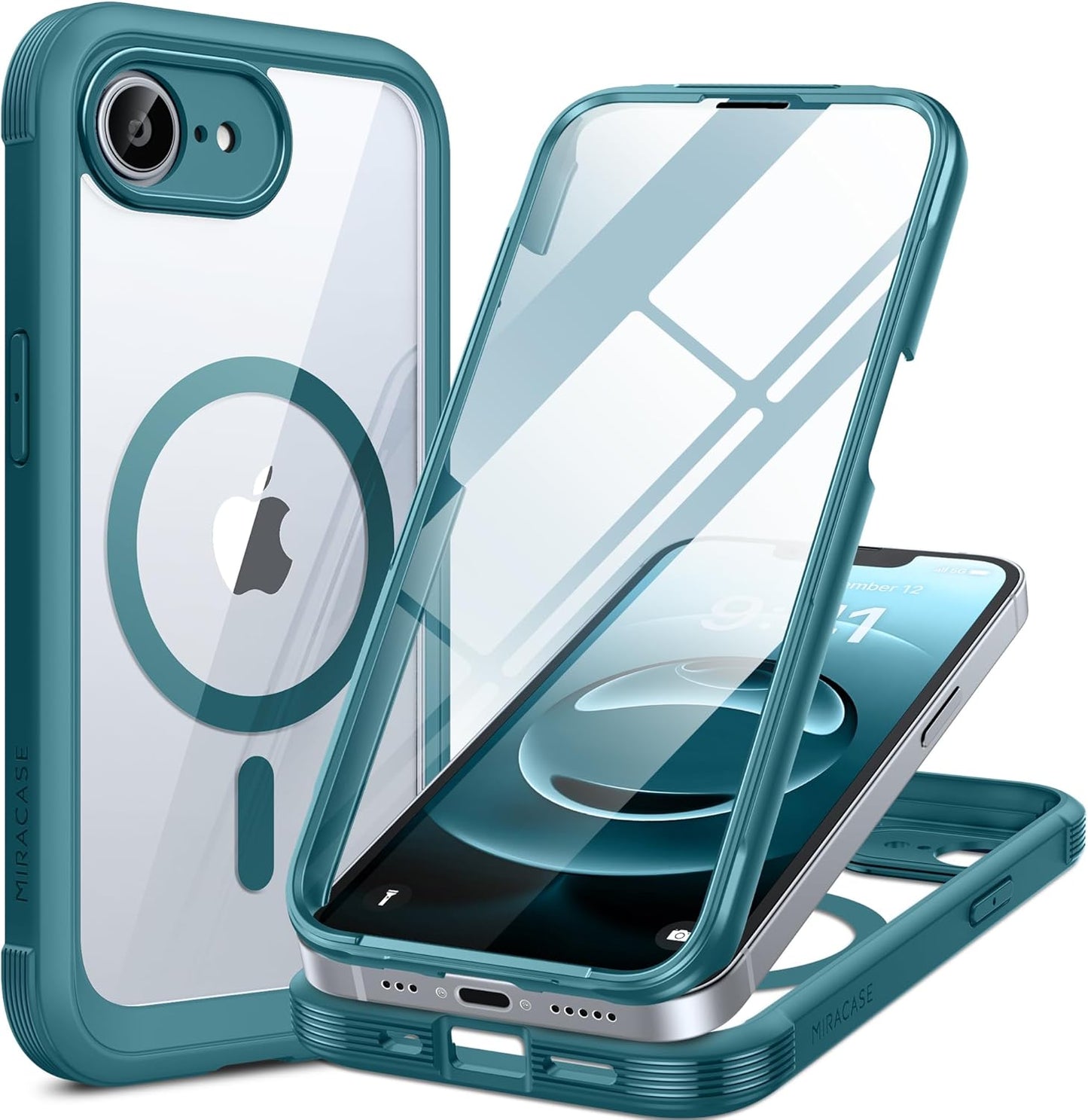Miracase Magnetic for iPhone 16 Pro Max Case 6.9'' [Compatible with MagSafe] Full-Body Phone case with Built-in Glass Screen Protector& Camera Protector,Drop Proof 16 Pro Max Cover,Desert Brown