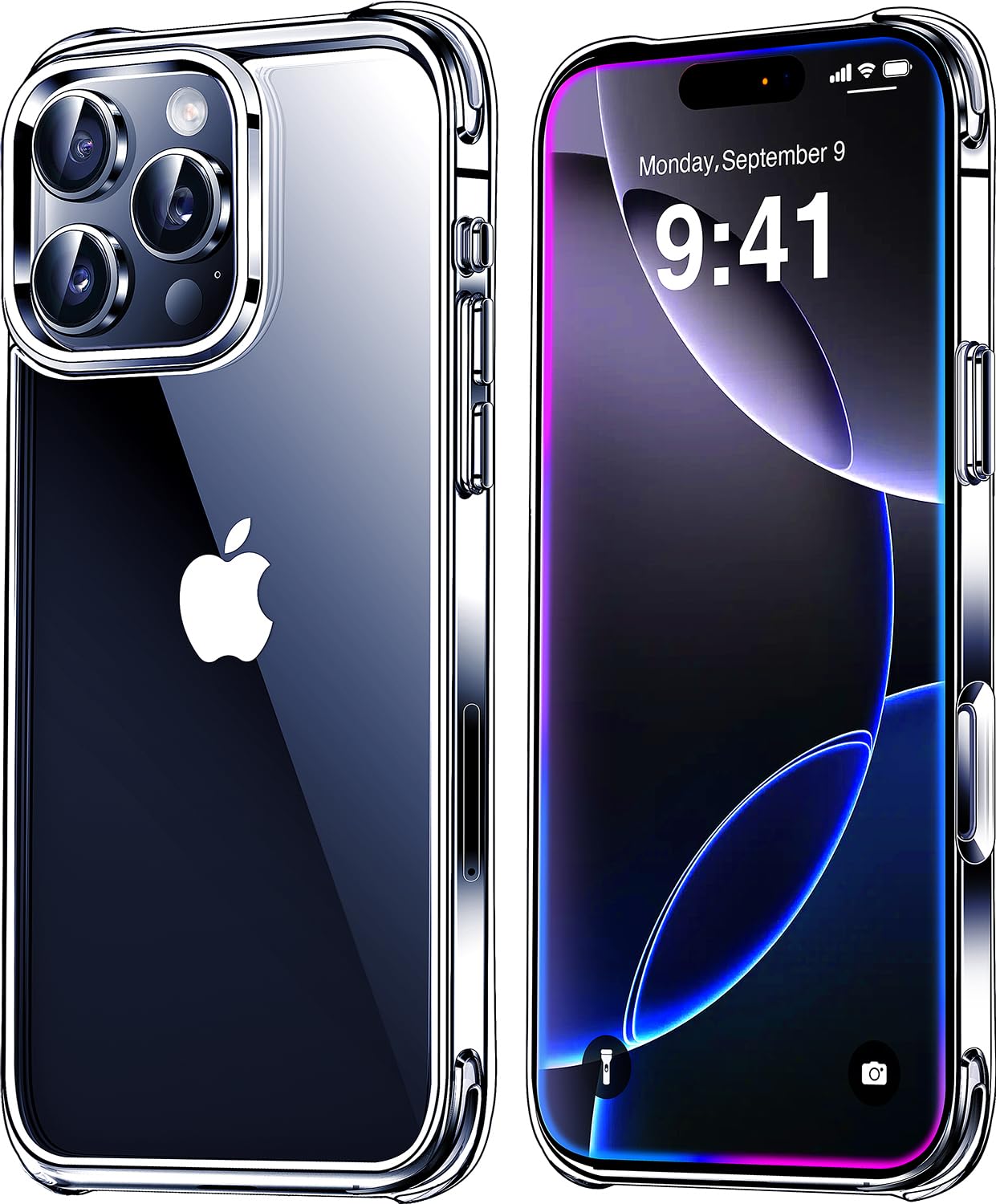 Mkeke for iPhone 16 Pro Max Case Clear [Not-Yellowing] [Military-Grade Drop Protection] Shockproof Protective Clear iPhone 16 Pro Max Case Phone Bumper case for Apple 6.9 inch 2024