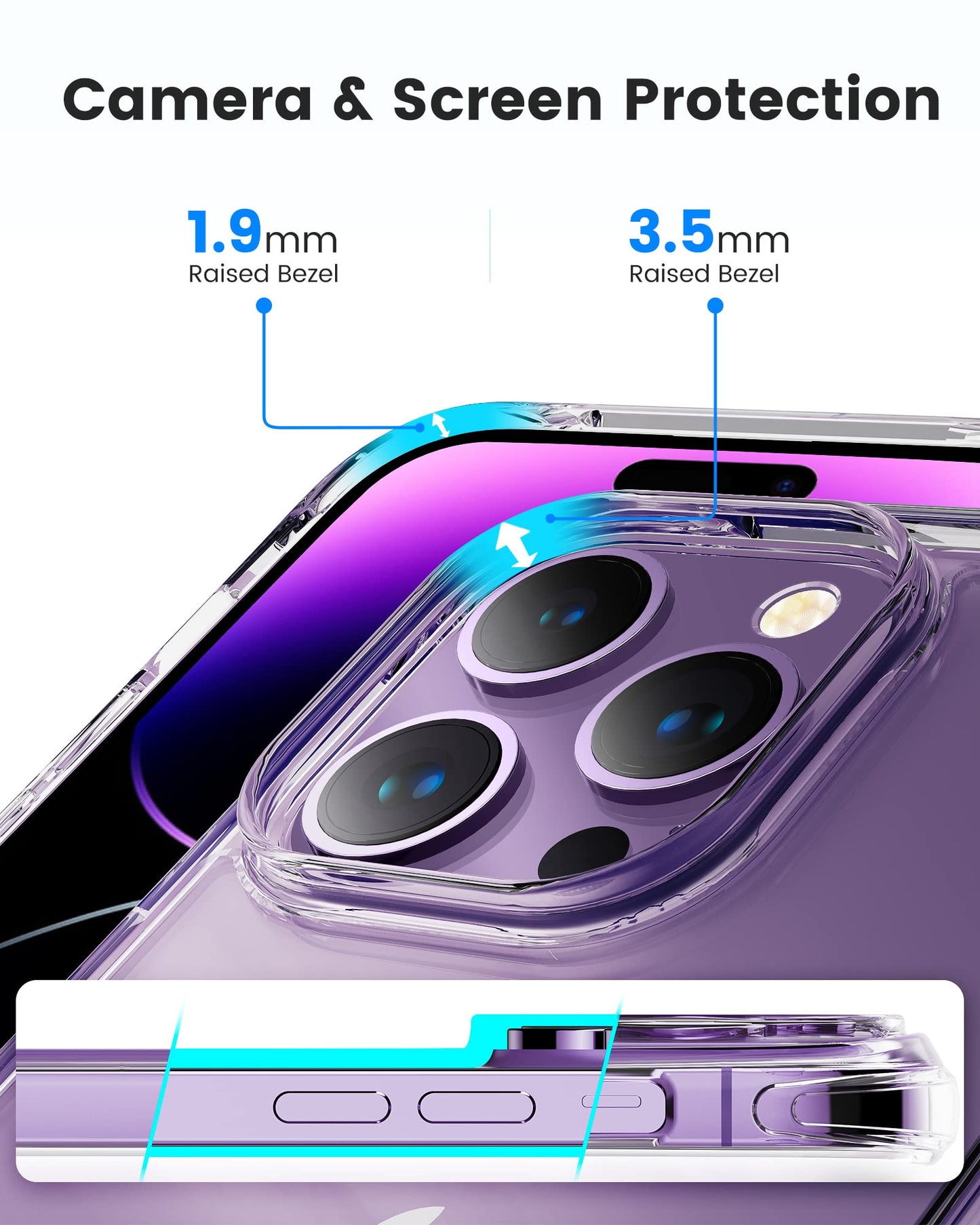 Mkeke for iPhone 16 Pro Max Case Clear [Not-Yellowing] [Military-Grade Drop Protection] Shockproof Protective Clear iPhone 16 Pro Max Case Phone Bumper case for Apple 6.9 inch 2024