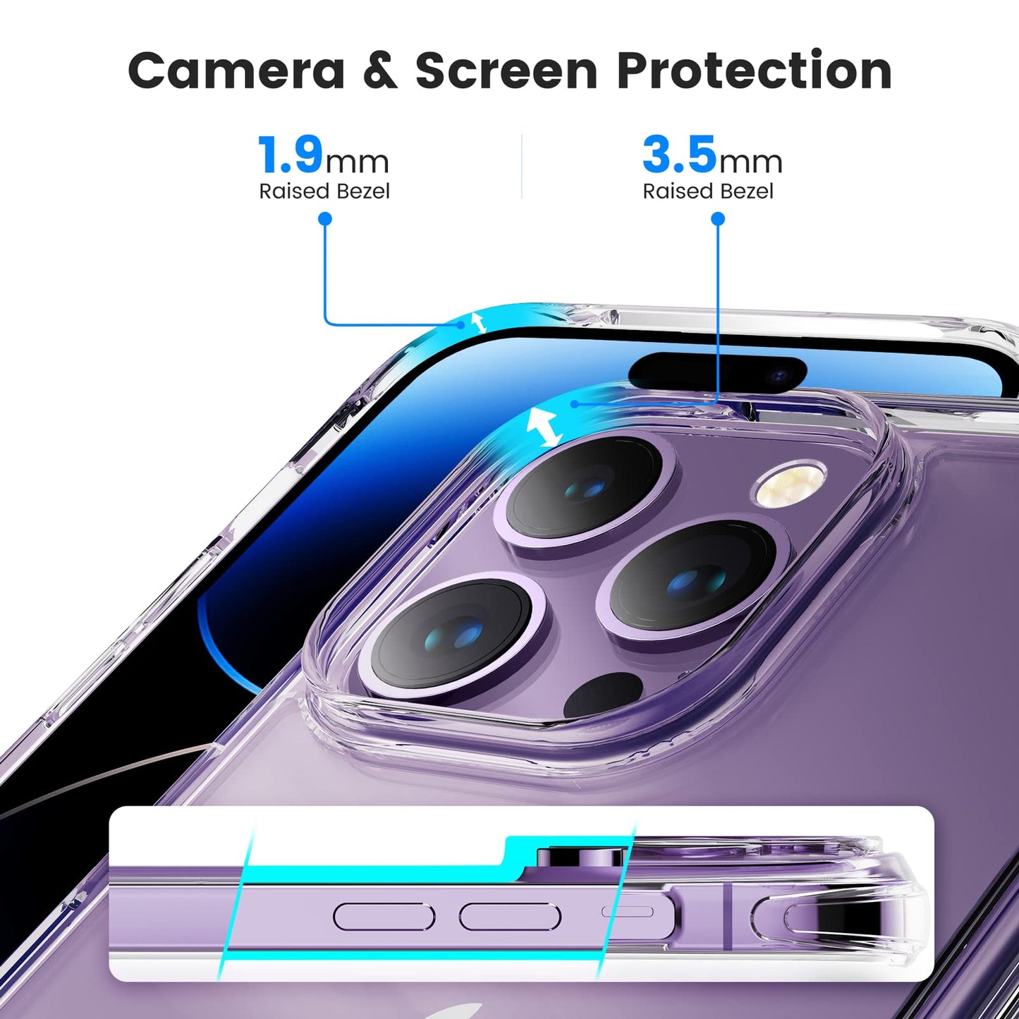 Mkeke for iPhone 16 Pro Max Case Clear [Not-Yellowing] [Military-Grade Drop Protection] Shockproof Protective Clear iPhone 16 Pro Max Case Phone Bumper case for Apple 6.9 inch 2024