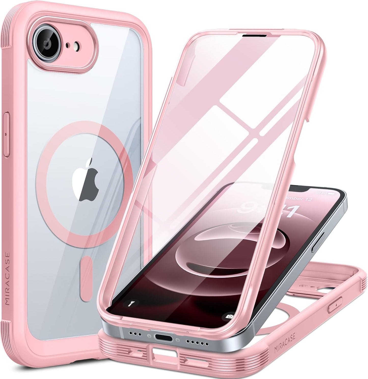 Miracase Magnetic for iPhone 16 Pro Max Case 6.9'' [Compatible with MagSafe] Full-Body Phone case with Built-in Glass Screen Protector& Camera Protector,Drop Proof 16 Pro Max Cover,Desert Brown