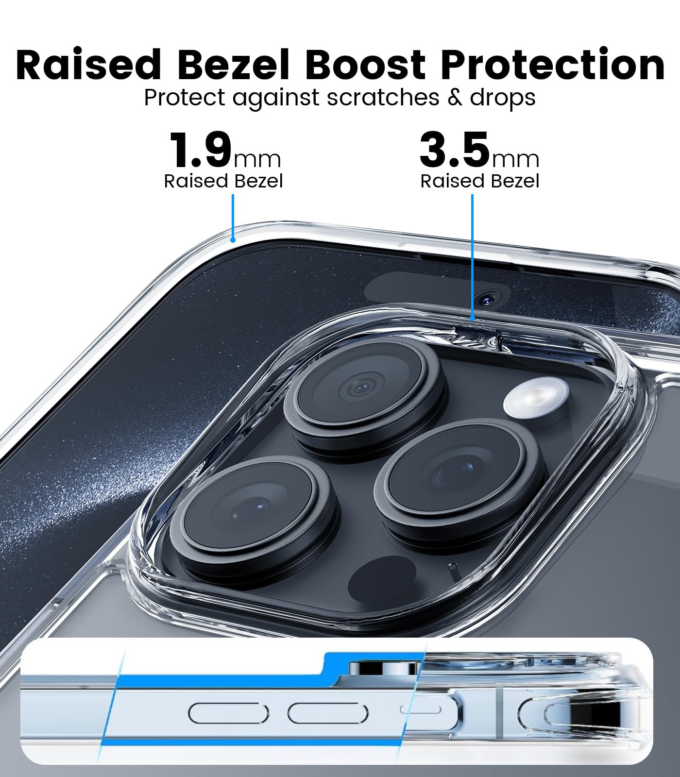 Mkeke for iPhone 16 Pro Max Case Clear [Not-Yellowing] [Military-Grade Drop Protection] Shockproof Protective Clear iPhone 16 Pro Max Case Phone Bumper case for Apple 6.9 inch 2024