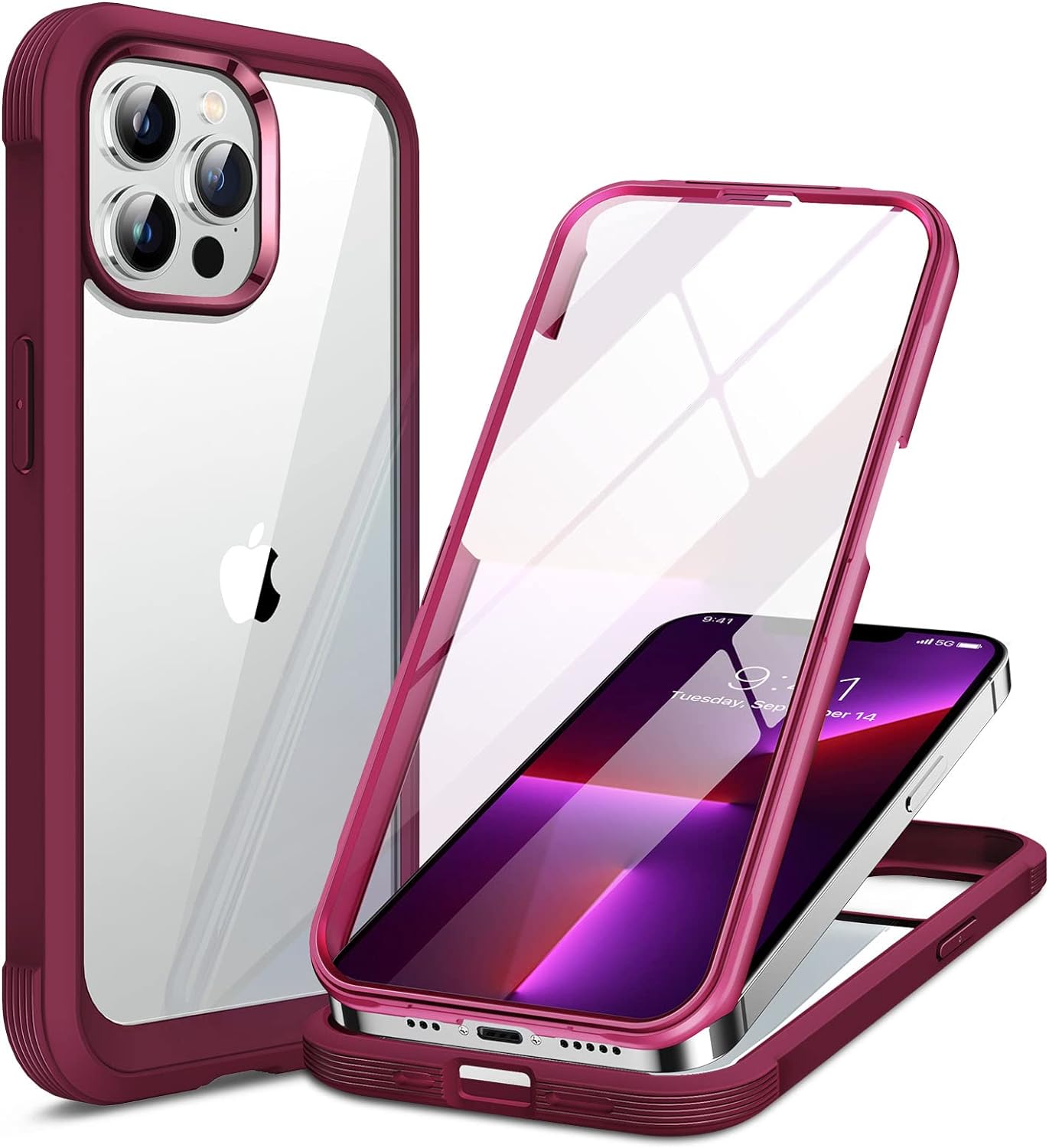 Miracase Magnetic for iPhone 16 Pro Max Case 6.9'' [Compatible with MagSafe] Full-Body Phone case with Built-in Glass Screen Protector& Camera Protector,Drop Proof 16 Pro Max Cover,Desert Brown