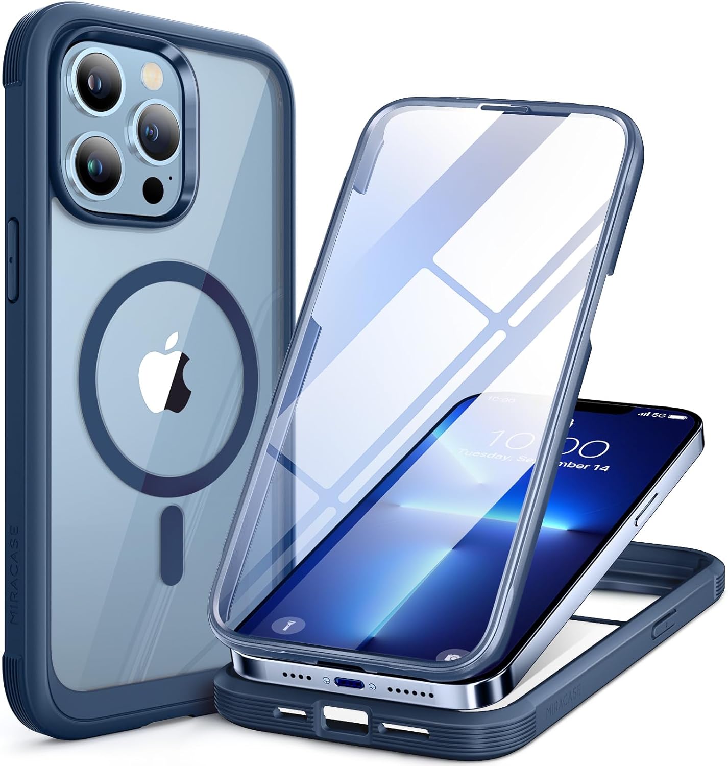 Miracase Magnetic for iPhone 16 Pro Max Case 6.9'' [Compatible with MagSafe] Full-Body Phone case with Built-in Glass Screen Protector& Camera Protector,Drop Proof 16 Pro Max Cover,Desert Brown