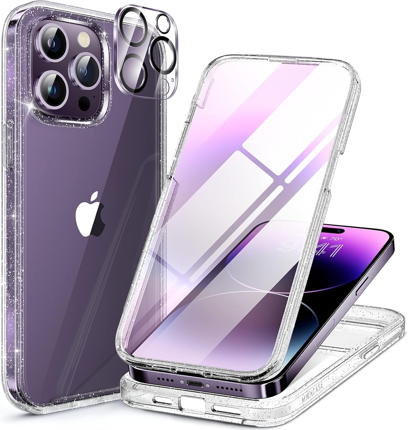 Miracase Magnetic for iPhone 16 Pro Max Case 6.9'' [Compatible with MagSafe] Full-Body Phone case with Built-in Glass Screen Protector& Camera Protector,Drop Proof 16 Pro Max Cover,Desert Brown