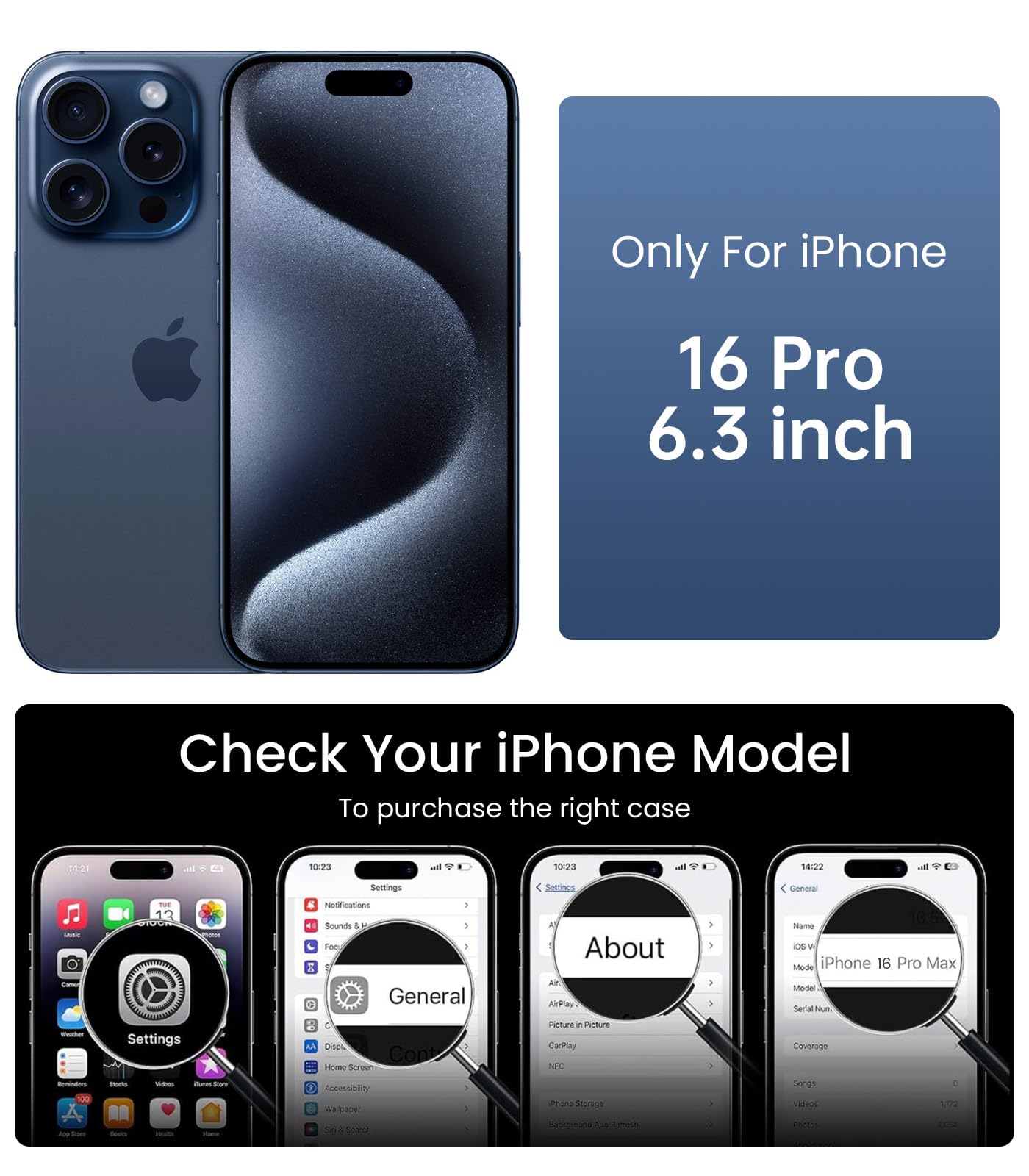 Mkeke for iPhone 16 Pro Max Case Clear [Not-Yellowing] [Military-Grade Drop Protection] Shockproof Protective Clear iPhone 16 Pro Max Case Phone Bumper case for Apple 6.9 inch 2024
