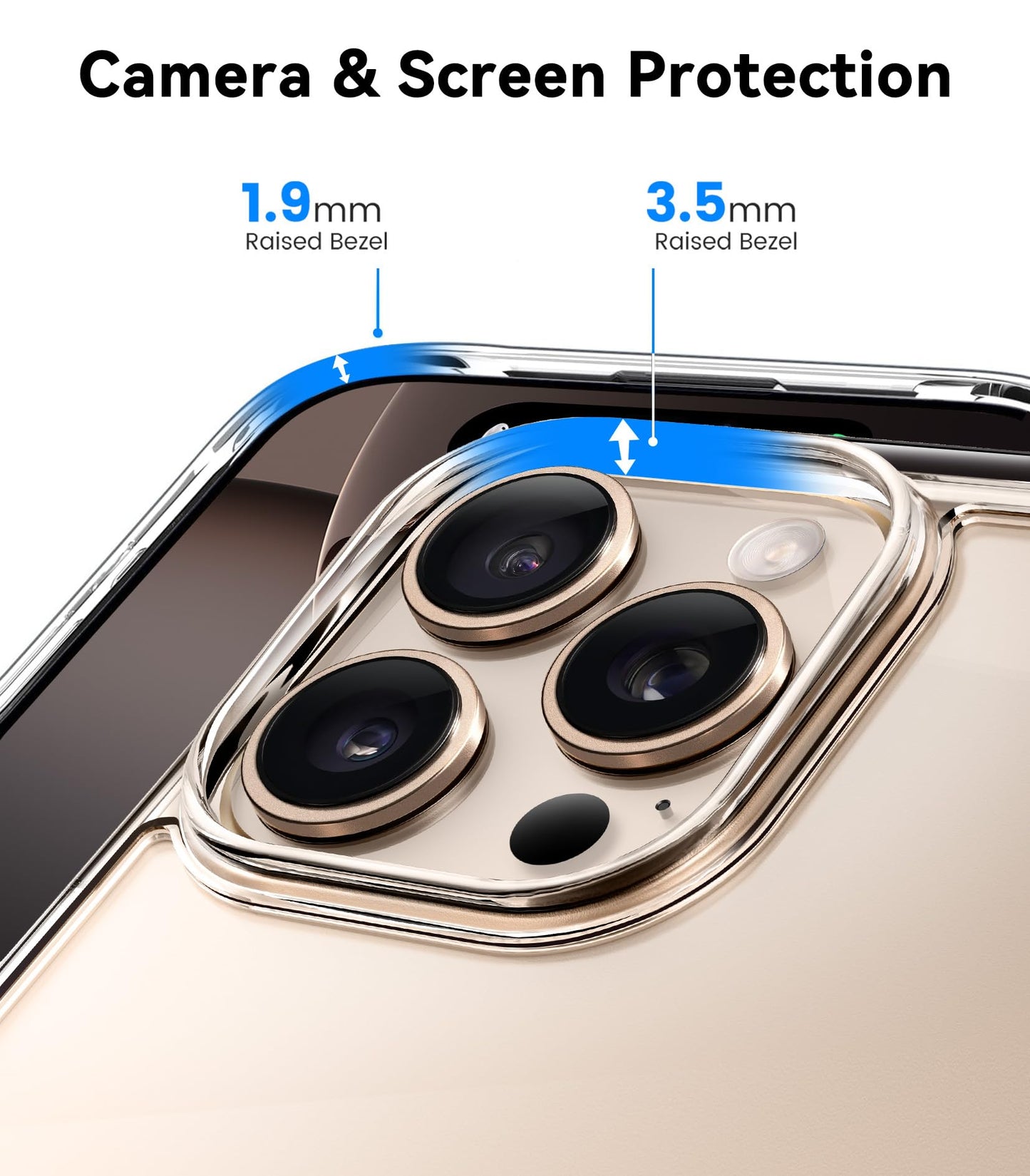 Mkeke for iPhone 16 Pro Max Case Clear [Not-Yellowing] [Military-Grade Drop Protection] Shockproof Protective Clear iPhone 16 Pro Max Case Phone Bumper case for Apple 6.9 inch 2024