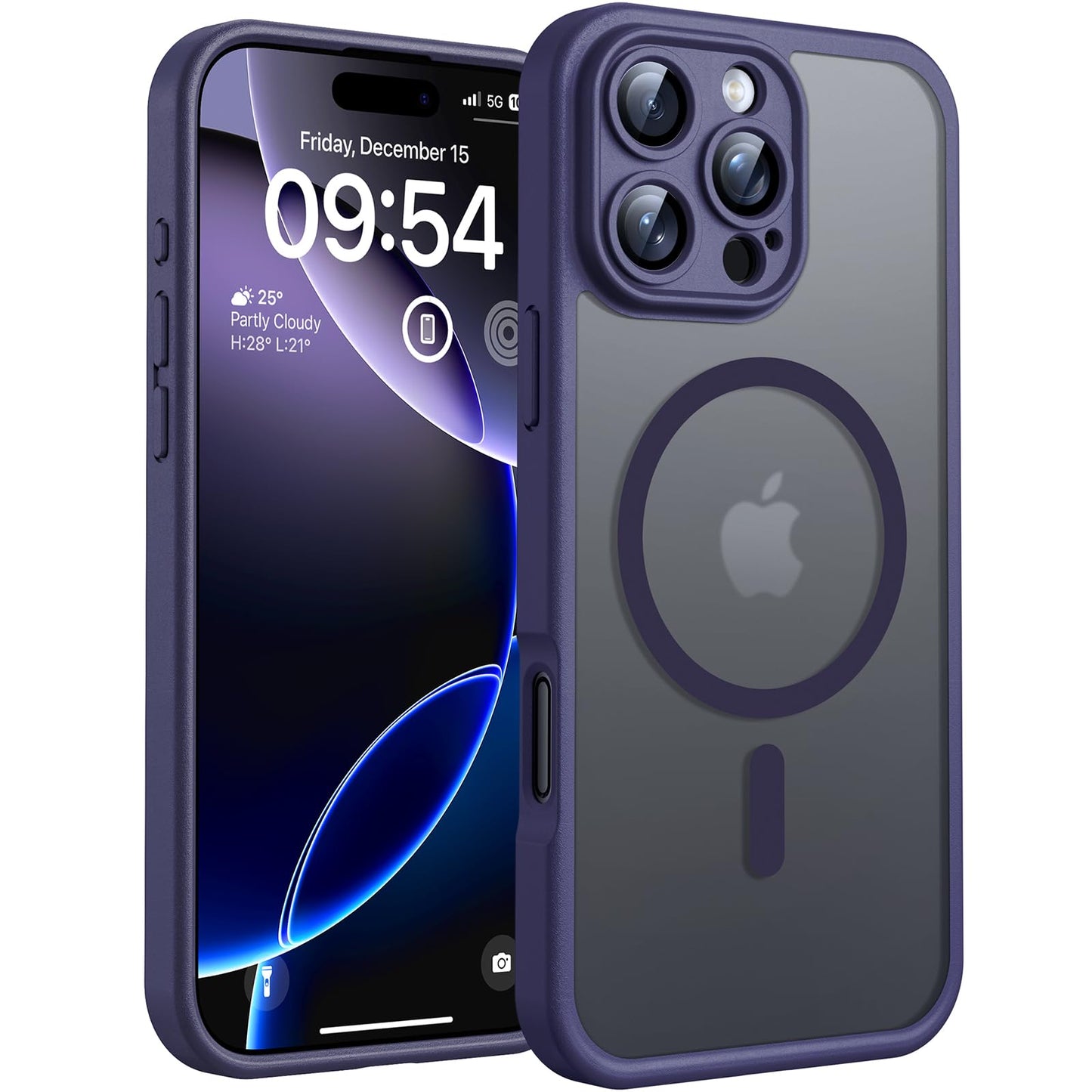 TOCOL for iPhone 16 Pro Max Case, Compatible with Magsafe, Full Camera Protection, Drop Protection, Magnetic Translucent Matte Back Bumper Phone Case for 16 Pro Max 6.9-Inch (Black)