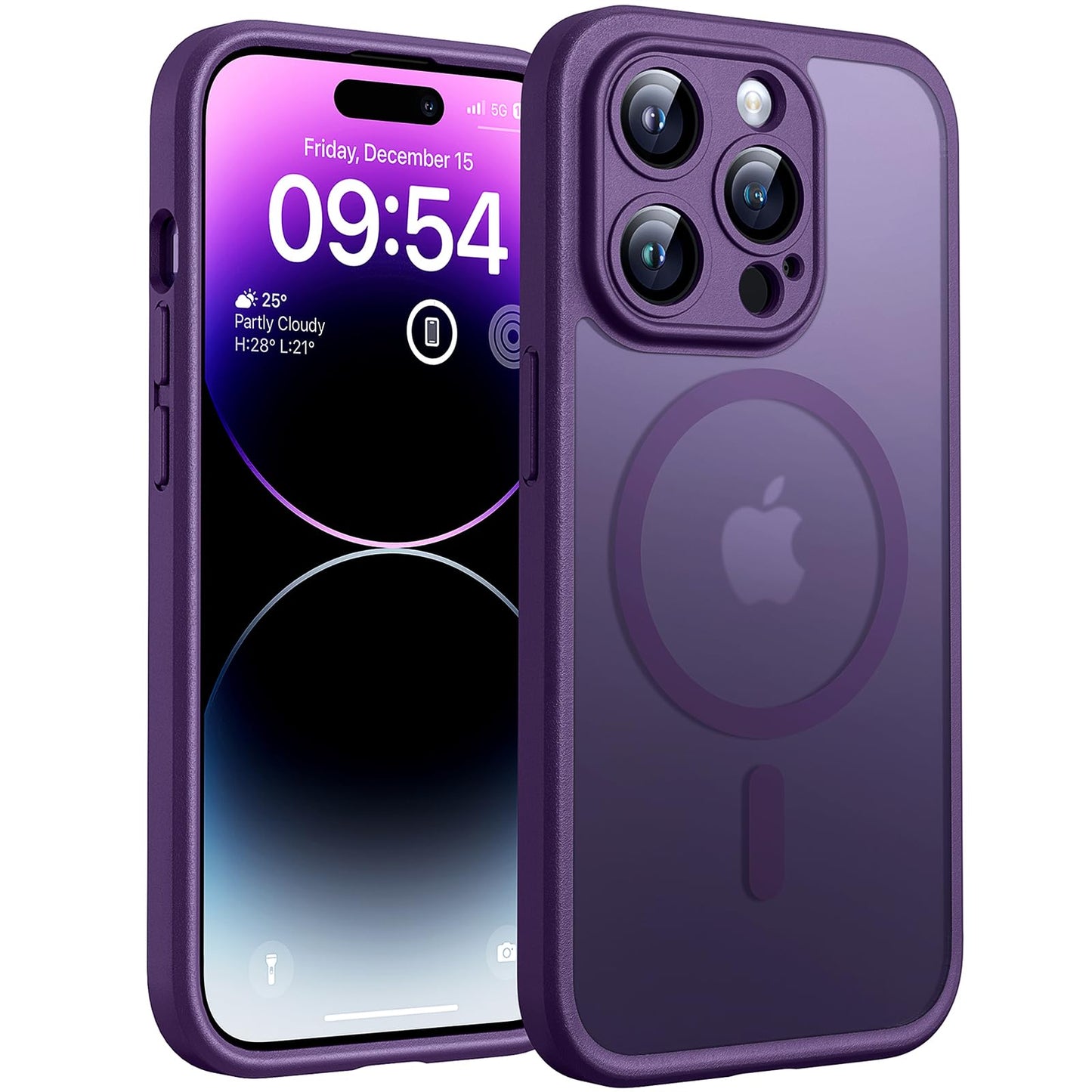 TOCOL for iPhone 16 Pro Max Case, Compatible with Magsafe, Full Camera Protection, Drop Protection, Magnetic Translucent Matte Back Bumper Phone Case for 16 Pro Max 6.9-Inch (Black)