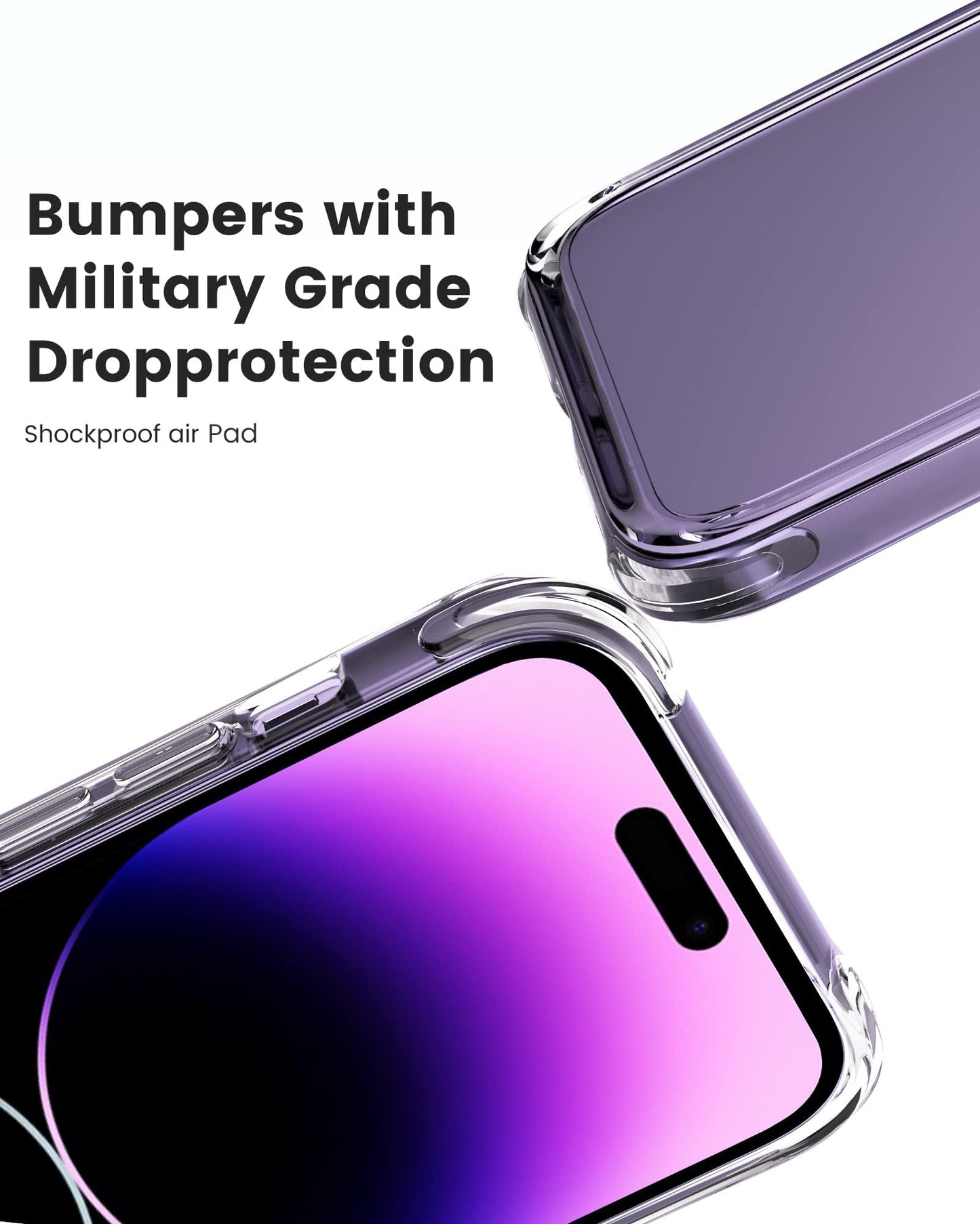 Mkeke for iPhone 16 Pro Max Case Clear [Not-Yellowing] [Military-Grade Drop Protection] Shockproof Protective Clear iPhone 16 Pro Max Case Phone Bumper case for Apple 6.9 inch 2024