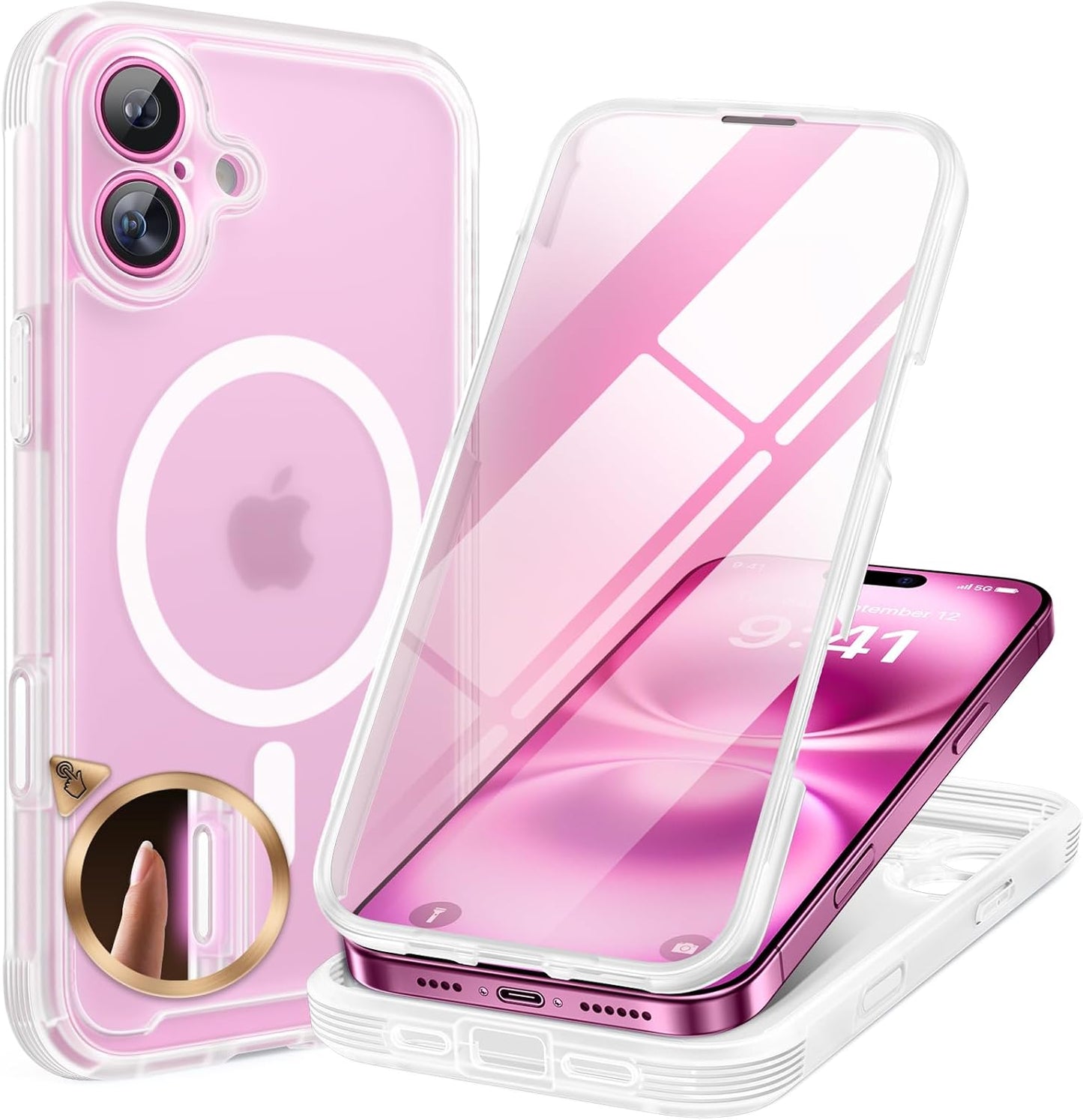 Miracase Magnetic for iPhone 16 Pro Max Case 6.9'' [Compatible with MagSafe] Full-Body Phone case with Built-in Glass Screen Protector& Camera Protector,Drop Proof 16 Pro Max Cover,Desert Brown
