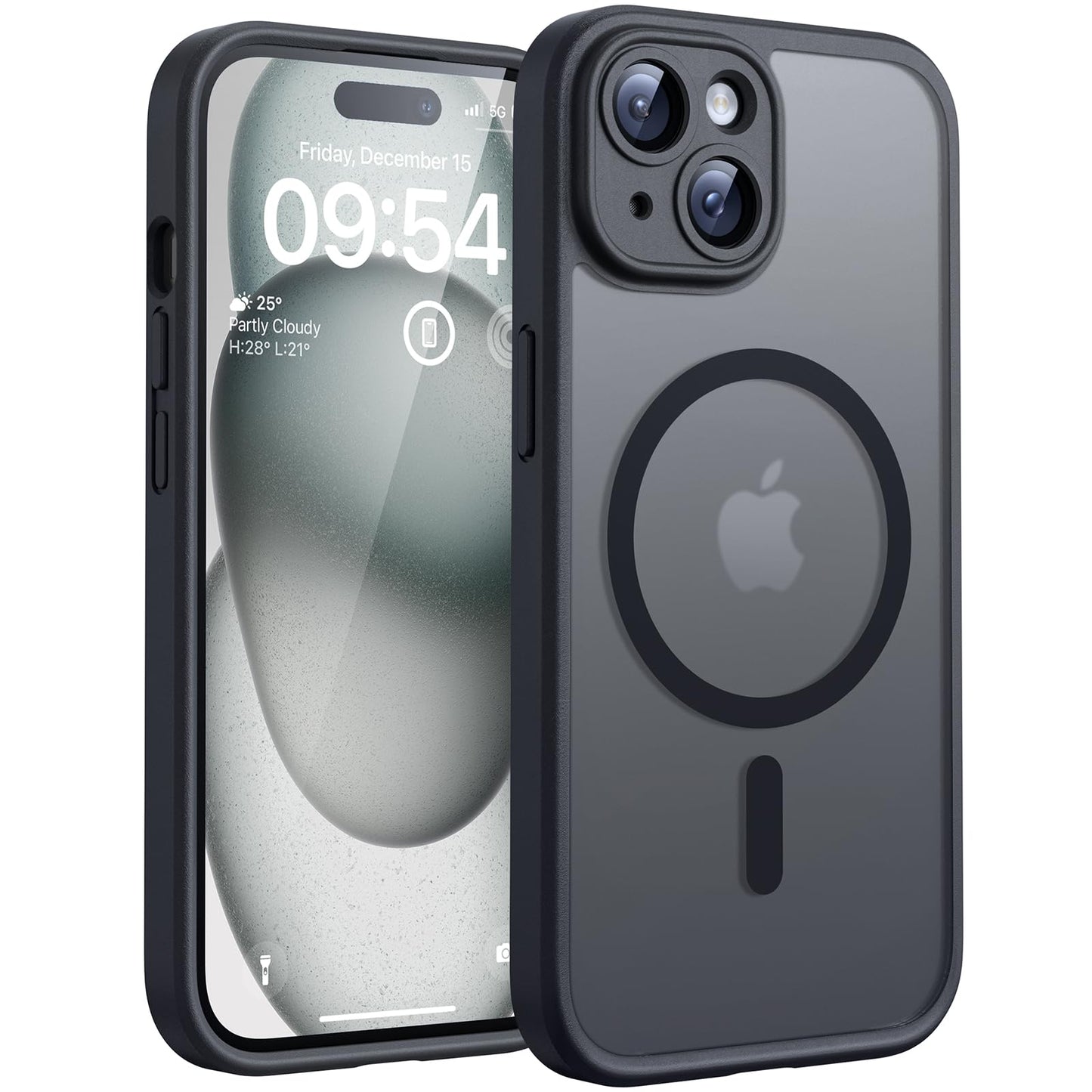 TOCOL for iPhone 16 Pro Max Case, Compatible with Magsafe, Full Camera Protection, Drop Protection, Magnetic Translucent Matte Back Bumper Phone Case for 16 Pro Max 6.9-Inch (Black)