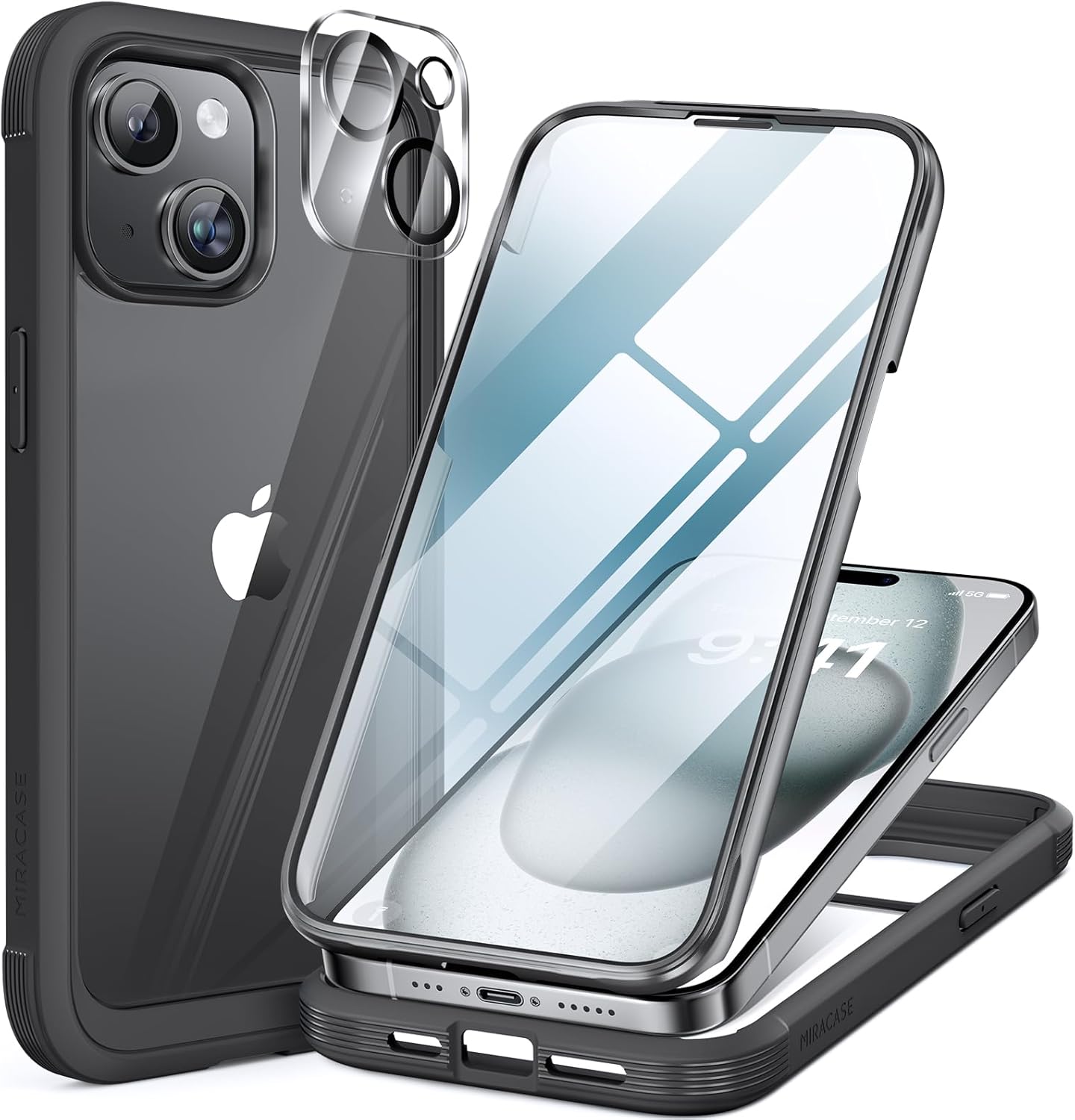 Miracase Magnetic for iPhone 16 Pro Max Case 6.9'' [Compatible with MagSafe] Full-Body Phone case with Built-in Glass Screen Protector& Camera Protector,Drop Proof 16 Pro Max Cover,Desert Brown