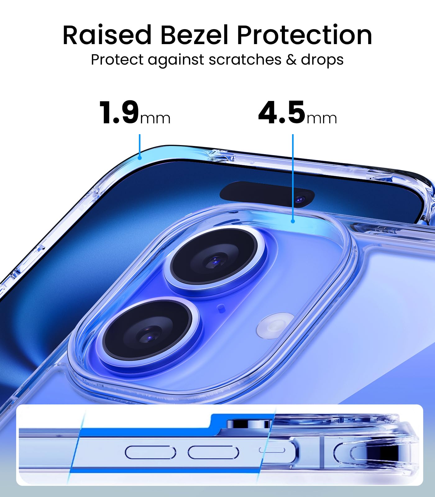Mkeke for iPhone 16 Pro Max Case Clear [Not-Yellowing] [Military-Grade Drop Protection] Shockproof Protective Clear iPhone 16 Pro Max Case Phone Bumper case for Apple 6.9 inch 2024