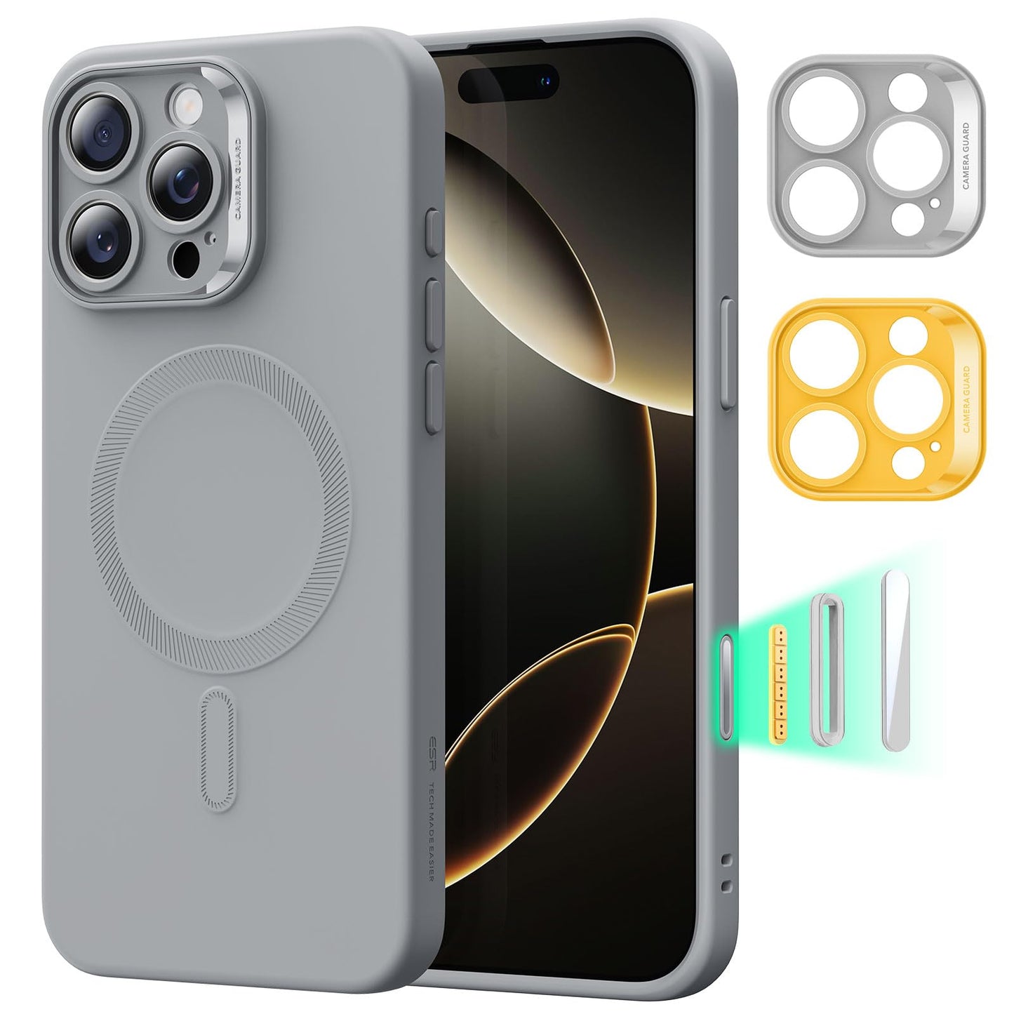 ESR for iPhone 16 Pro Max Case, Camera Control, Compatible with MagSafe, Shockproof Military-Grade Protection, Magnetic Phone Case for iPhone 16 Pro Max, Classic Hybrid Case (HaloLock), Clear