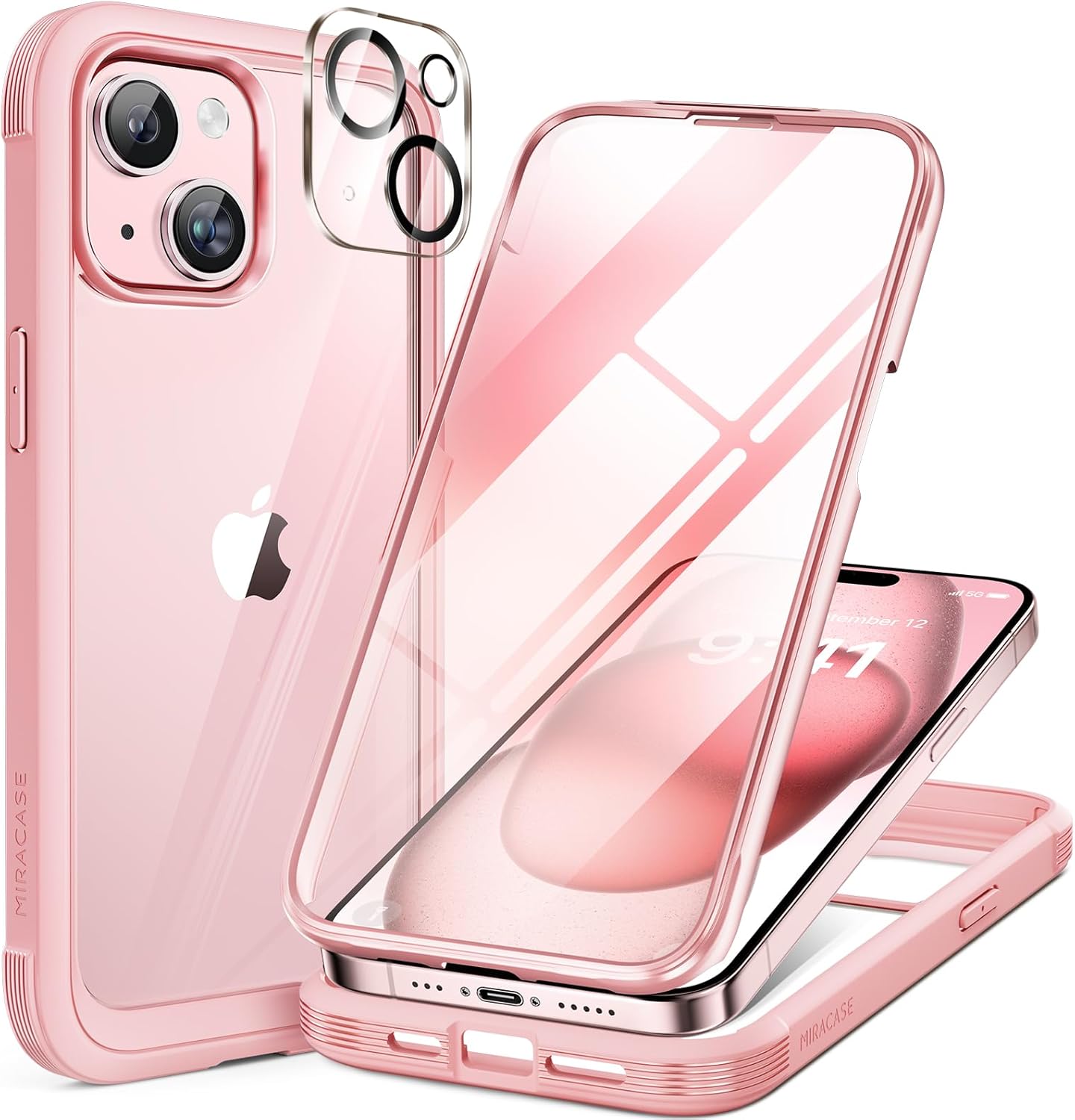 Miracase Magnetic for iPhone 16 Pro Max Case 6.9'' [Compatible with MagSafe] Full-Body Phone case with Built-in Glass Screen Protector& Camera Protector,Drop Proof 16 Pro Max Cover,Desert Brown