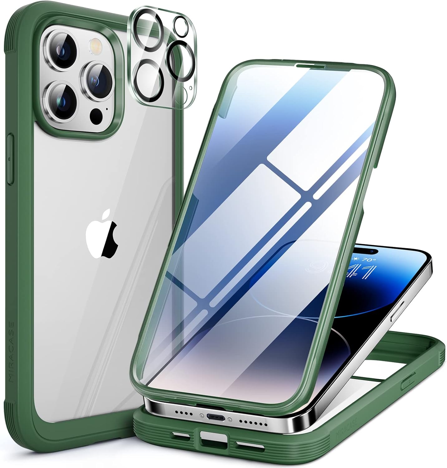 Miracase Magnetic for iPhone 16 Pro Max Case 6.9'' [Compatible with MagSafe] Full-Body Phone case with Built-in Glass Screen Protector& Camera Protector,Drop Proof 16 Pro Max Cover,Desert Brown