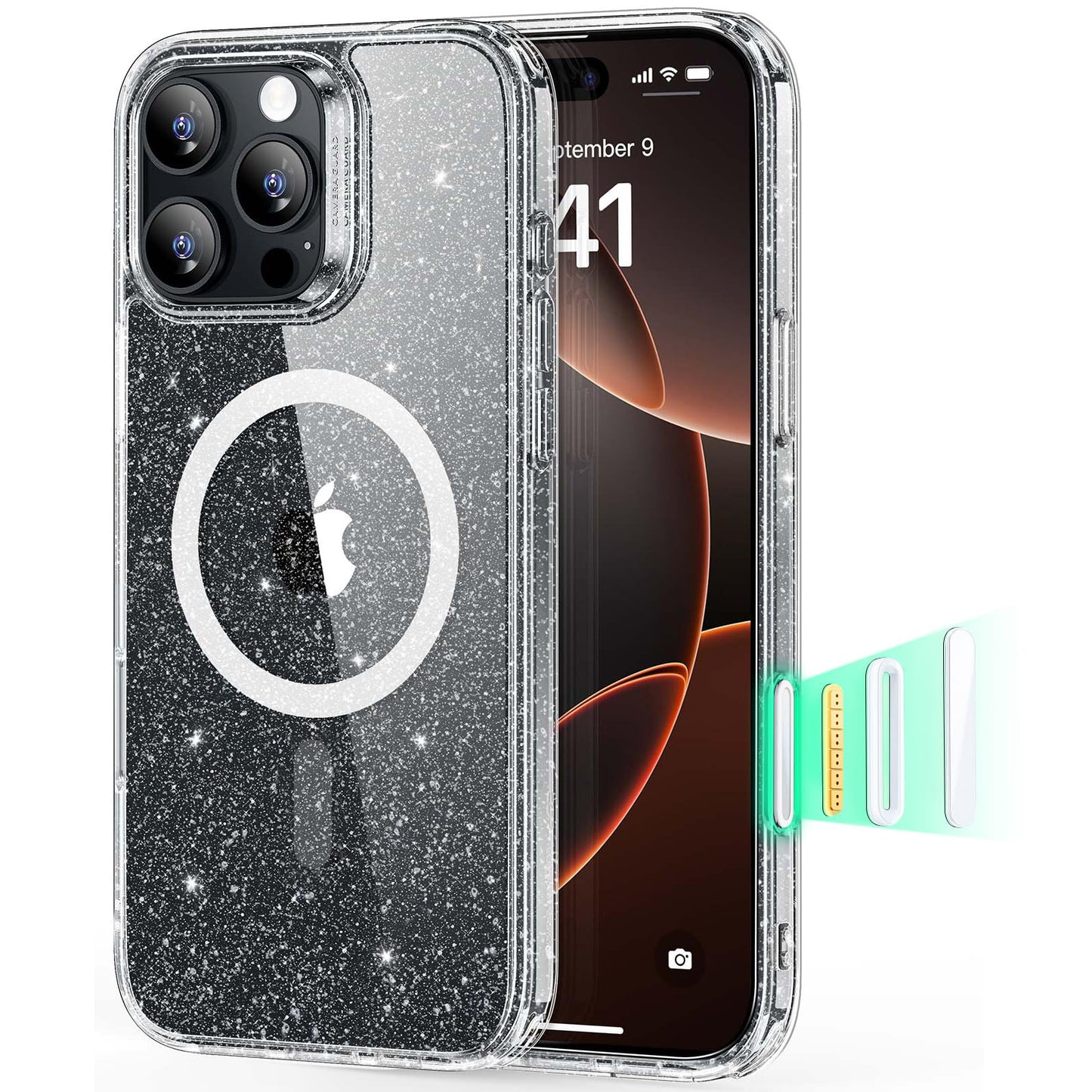 ESR for iPhone 16 Pro Max Case, Camera Control, Compatible with MagSafe, Shockproof Military-Grade Protection, Magnetic Phone Case for iPhone 16 Pro Max, Classic Hybrid Case (HaloLock), Clear