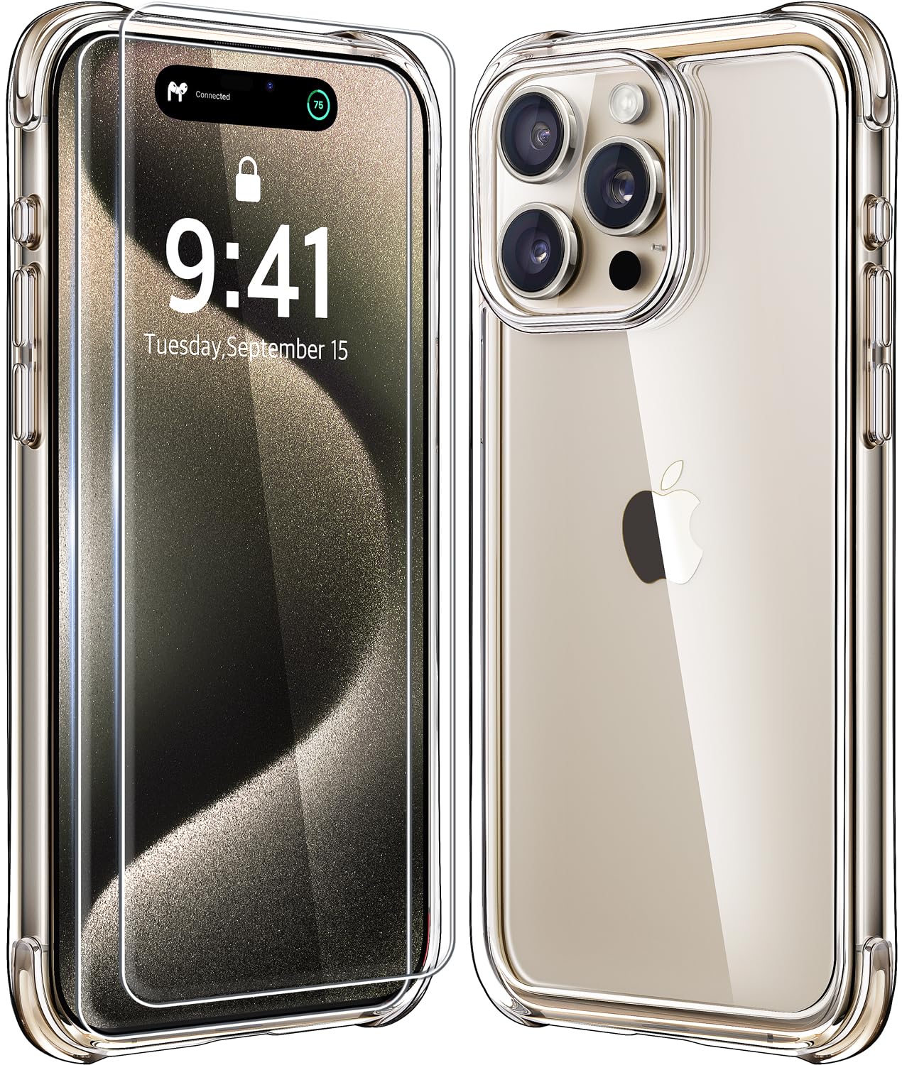 Mkeke for iPhone 16 Pro Max Case Clear [Not-Yellowing] [Military-Grade Drop Protection] Shockproof Protective Clear iPhone 16 Pro Max Case Phone Bumper case for Apple 6.9 inch 2024