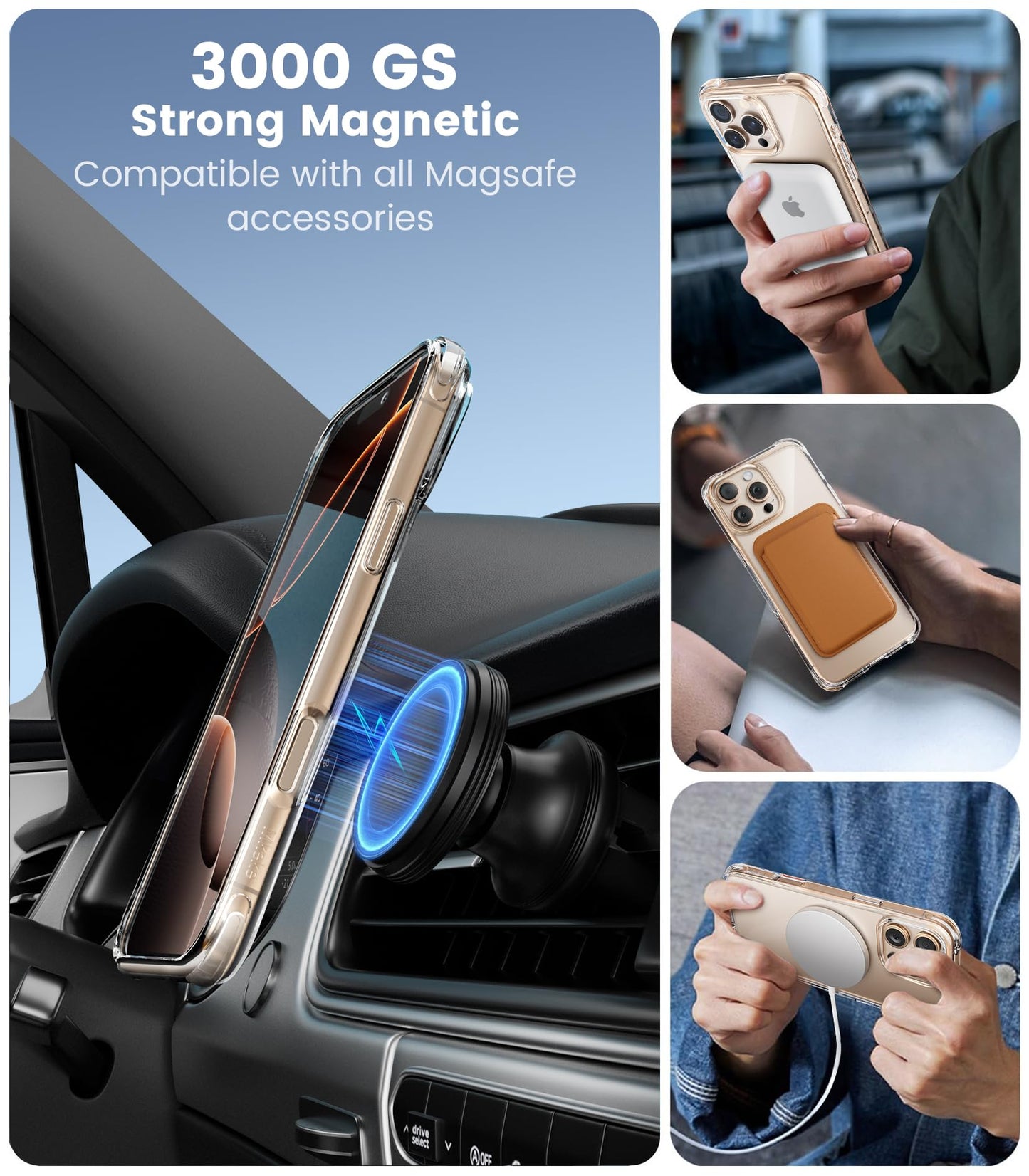 Mkeke for iPhone 16 Pro Max Case Clear [Not-Yellowing] [Military-Grade Drop Protection] Shockproof Protective Clear iPhone 16 Pro Max Case Phone Bumper case for Apple 6.9 inch 2024