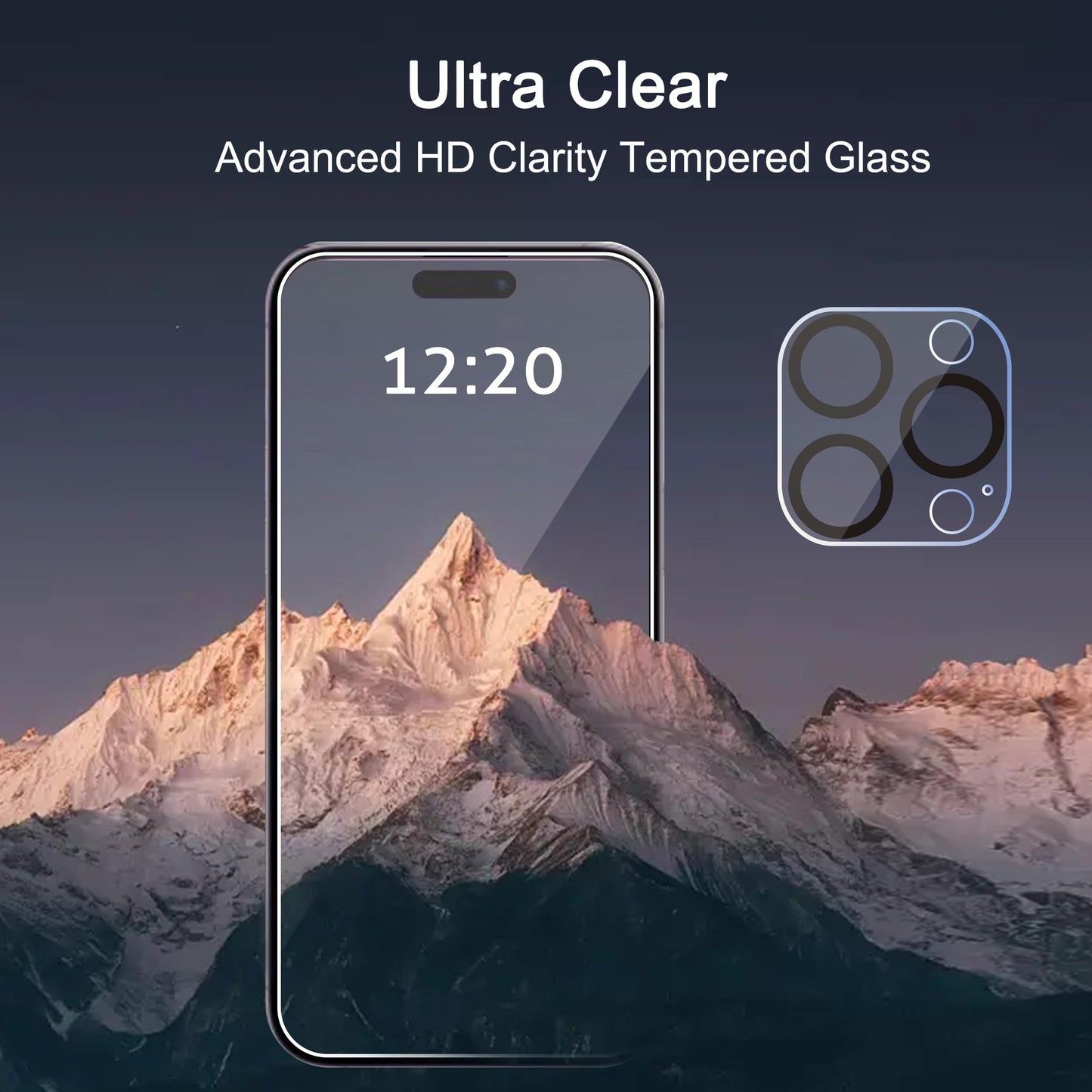 Ailun 5 Pack Screen Protector for iPhone 16 Pro Max [6.9 inch] + 3 Pack Camera Lens Protector with Installation Frame,Sensor Protection,Dynamic Island Compatible,Case Friendly Tempered Glass Film