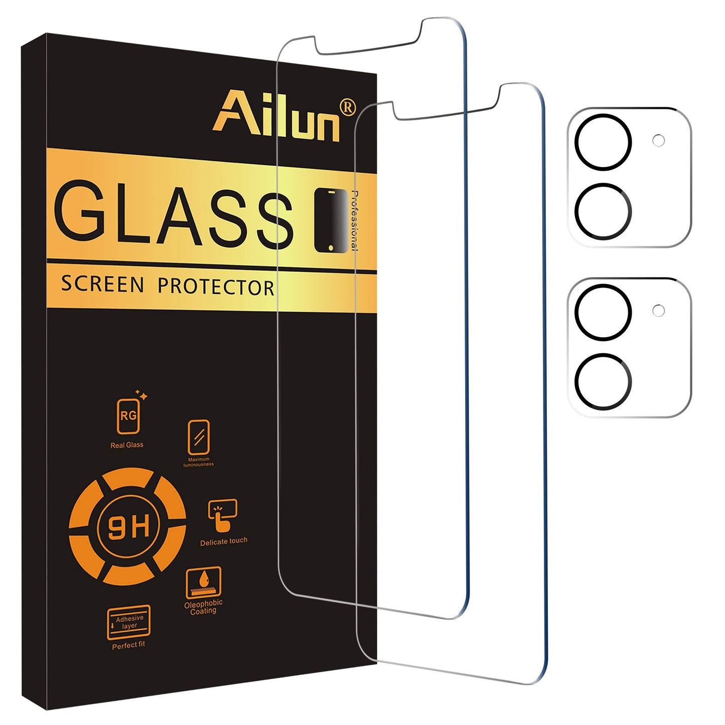 Ailun 5 Pack Screen Protector for iPhone 16 Pro Max [6.9 inch] + 3 Pack Camera Lens Protector with Installation Frame,Sensor Protection,Dynamic Island Compatible,Case Friendly Tempered Glass Film
