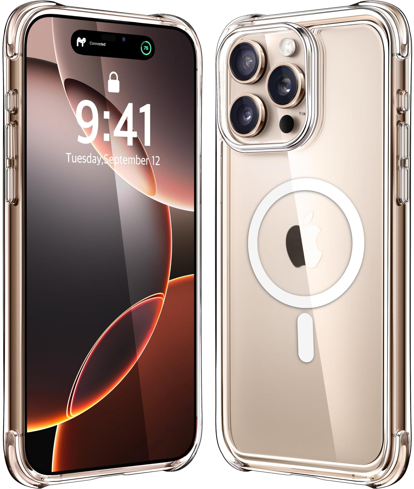 Mkeke for iPhone 16 Pro Max Case Clear [Not-Yellowing] [Military-Grade Drop Protection] Shockproof Protective Clear iPhone 16 Pro Max Case Phone Bumper case for Apple 6.9 inch 2024