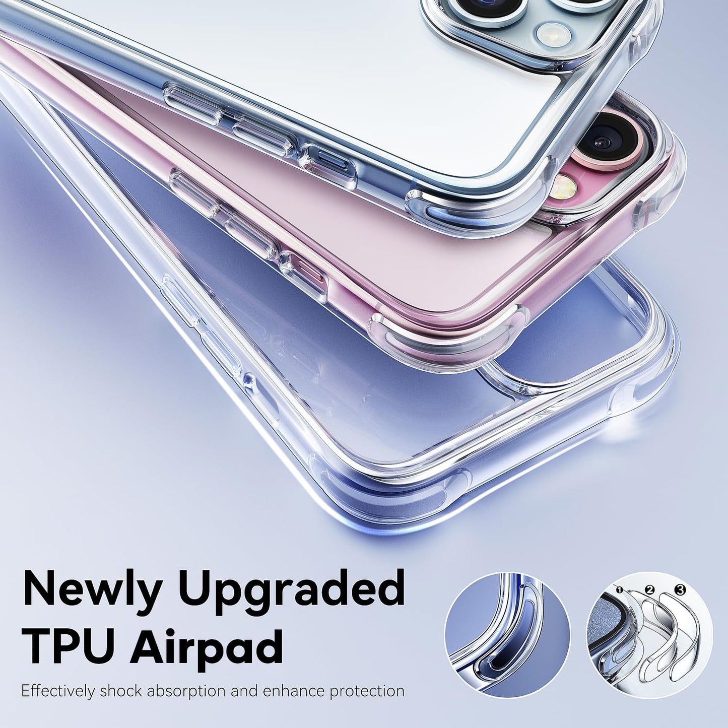 Mkeke for iPhone 16 Pro Max Case Clear [Not-Yellowing] [Military-Grade Drop Protection] Shockproof Protective Clear iPhone 16 Pro Max Case Phone Bumper case for Apple 6.9 inch 2024