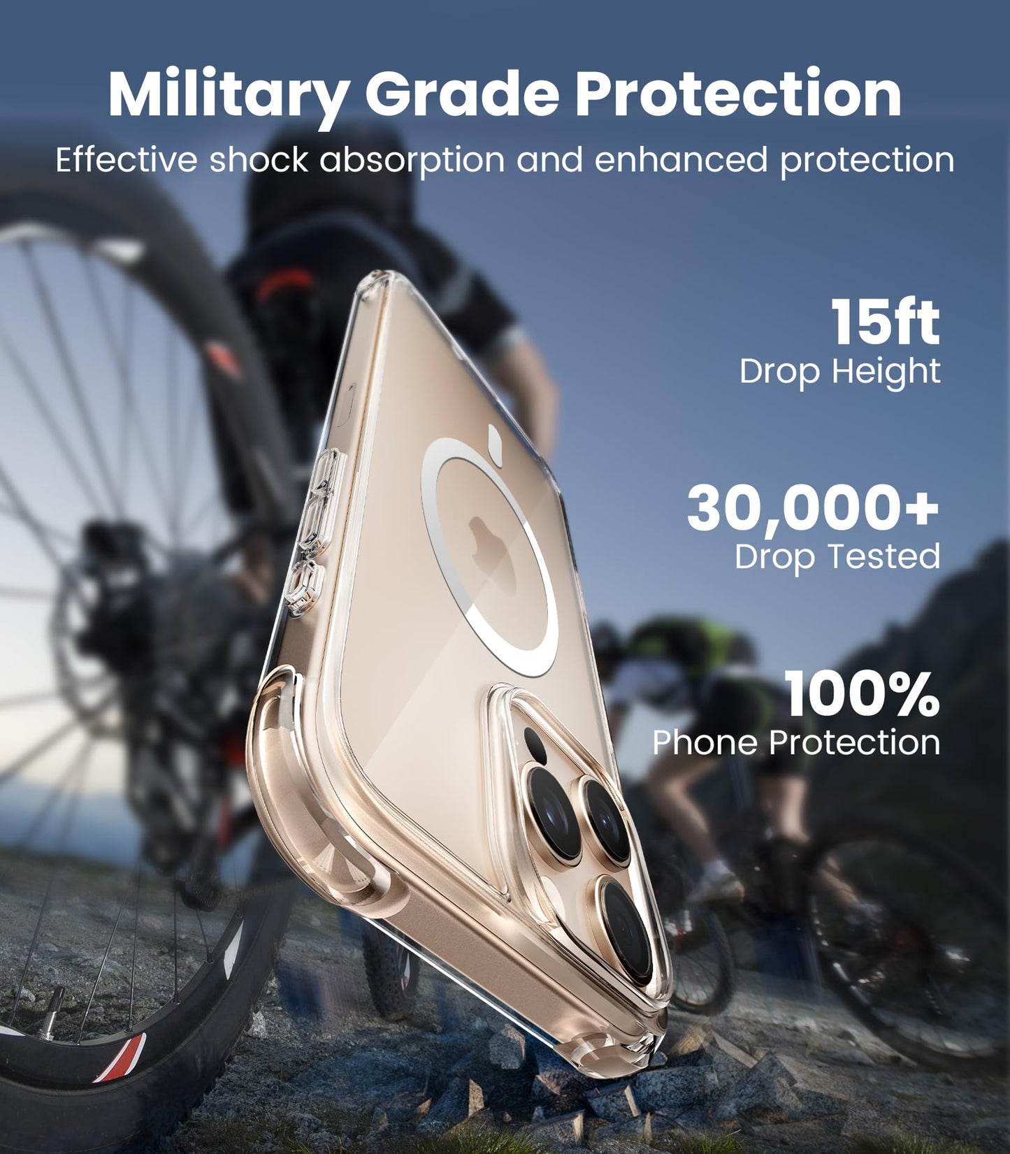 Mkeke for iPhone 16 Pro Max Case Clear [Not-Yellowing] [Military-Grade Drop Protection] Shockproof Protective Clear iPhone 16 Pro Max Case Phone Bumper case for Apple 6.9 inch 2024