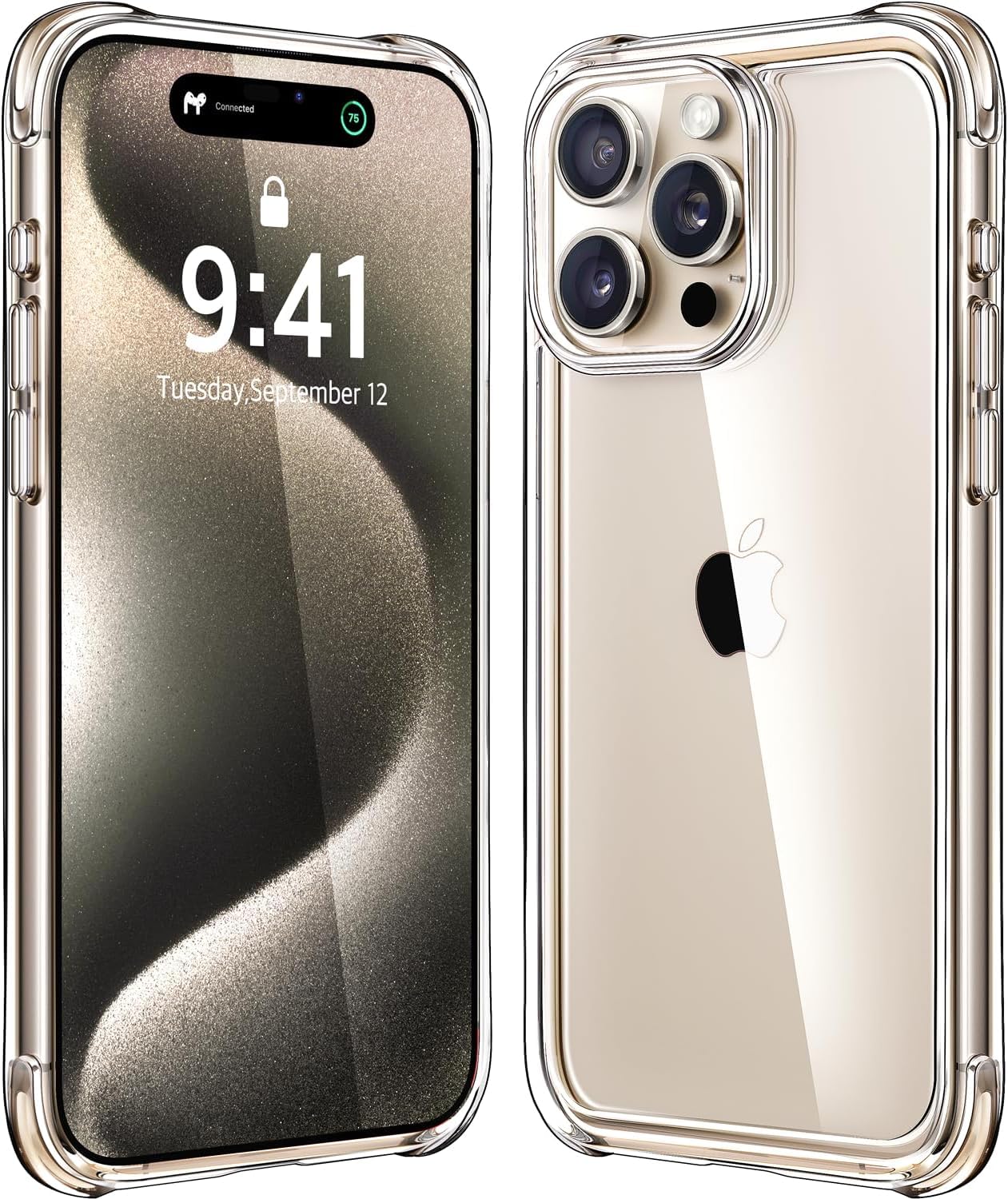 Mkeke for iPhone 16 Pro Max Case Clear [Not-Yellowing] [Military-Grade Drop Protection] Shockproof Protective Clear iPhone 16 Pro Max Case Phone Bumper case for Apple 6.9 inch 2024